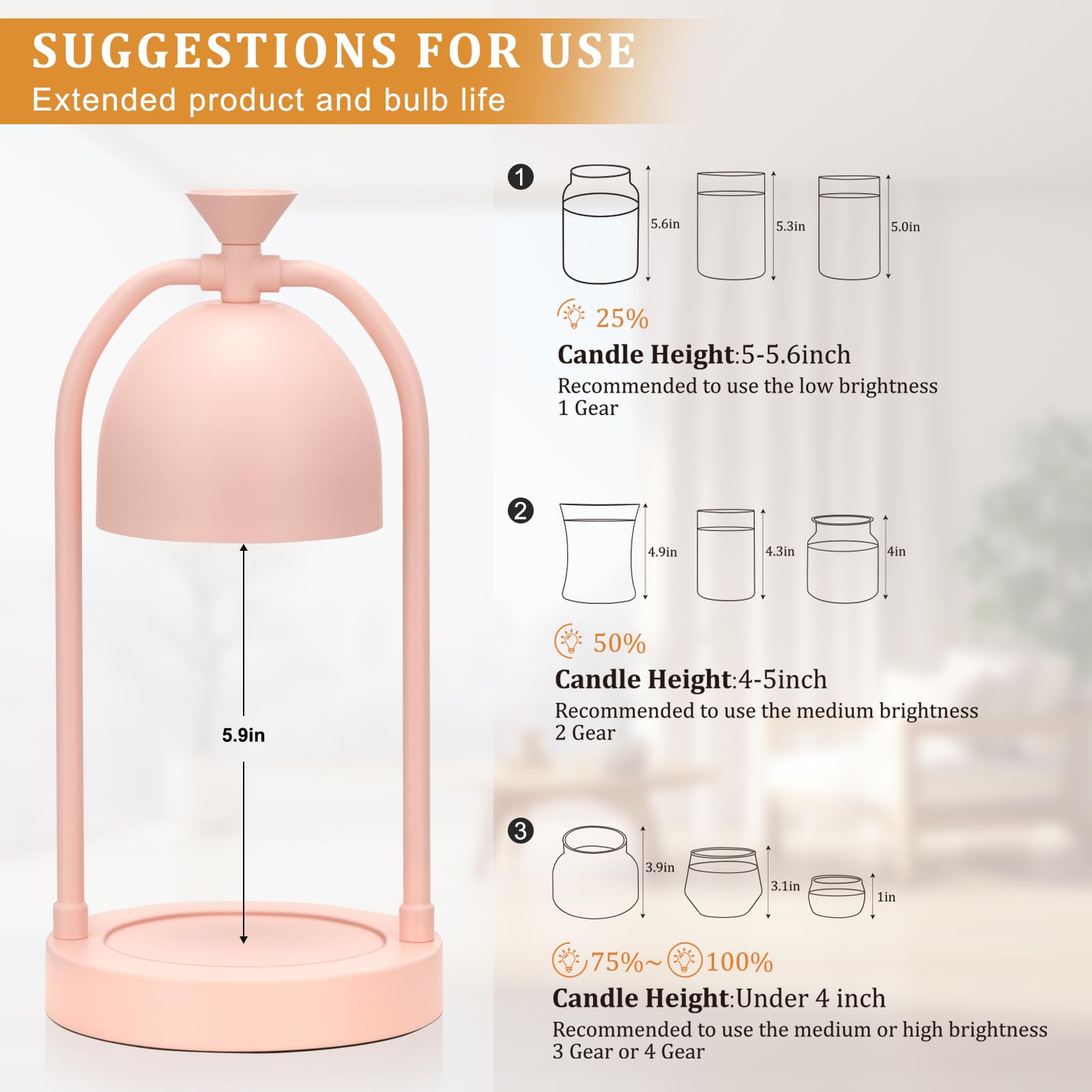 Pink Electric Candle Warmer Lamp with Timer - Wax Melt Warmer for Jar Candles, Girls Room Decor, Teen Bedroom Lighting - Perfect for Christmas Gifts, Wedding Presents & Housewarming Gifts (Great for Aromatherapy, Relaxation & Creating Cozy Ambiance)