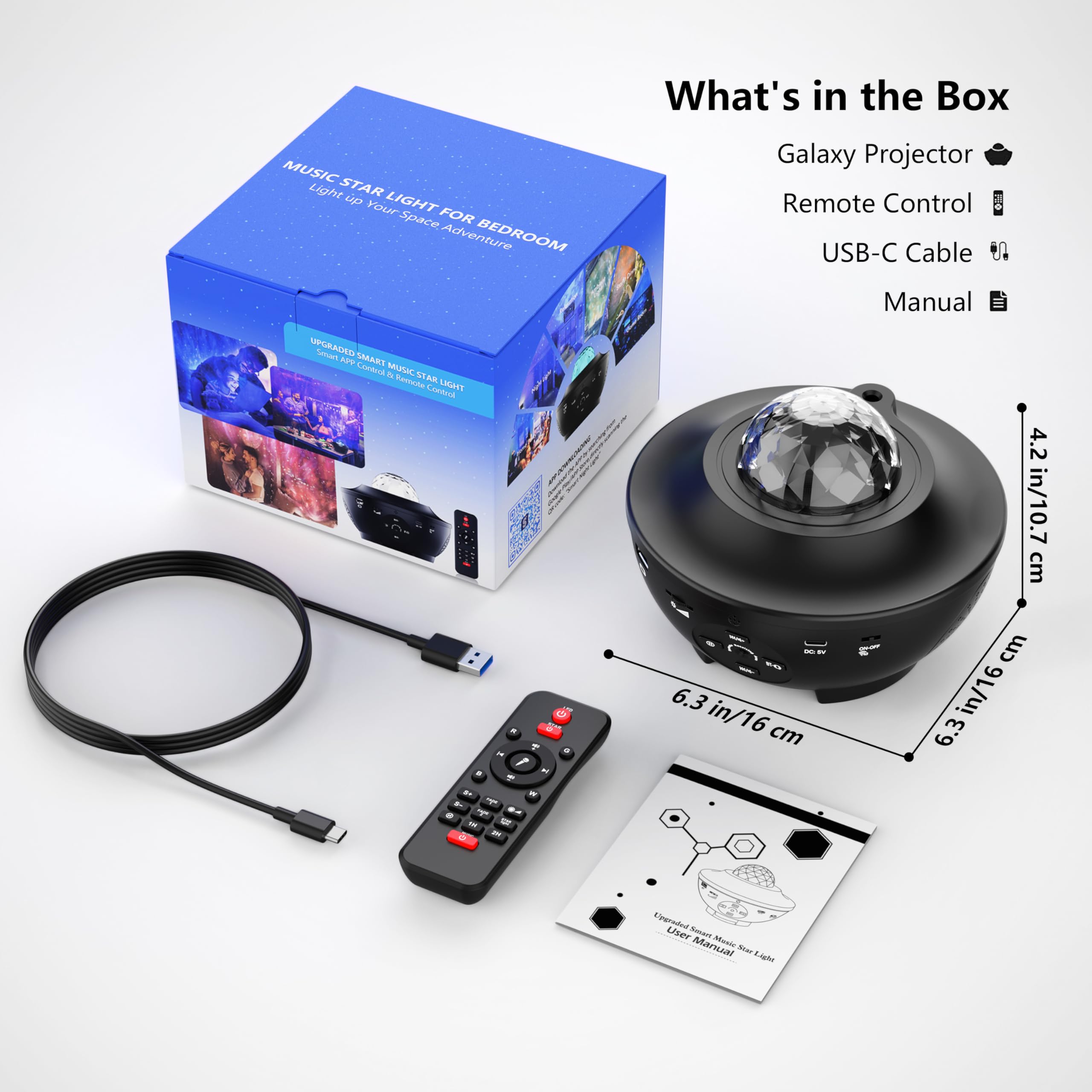 Galaxy Projector for Bedroom - Starry Night Sky Projector with Bluetooth Speaker, Timer, APP & Remote Control | Perfect for Kids Room, Meditation, Home Theater & Romantic Ambience