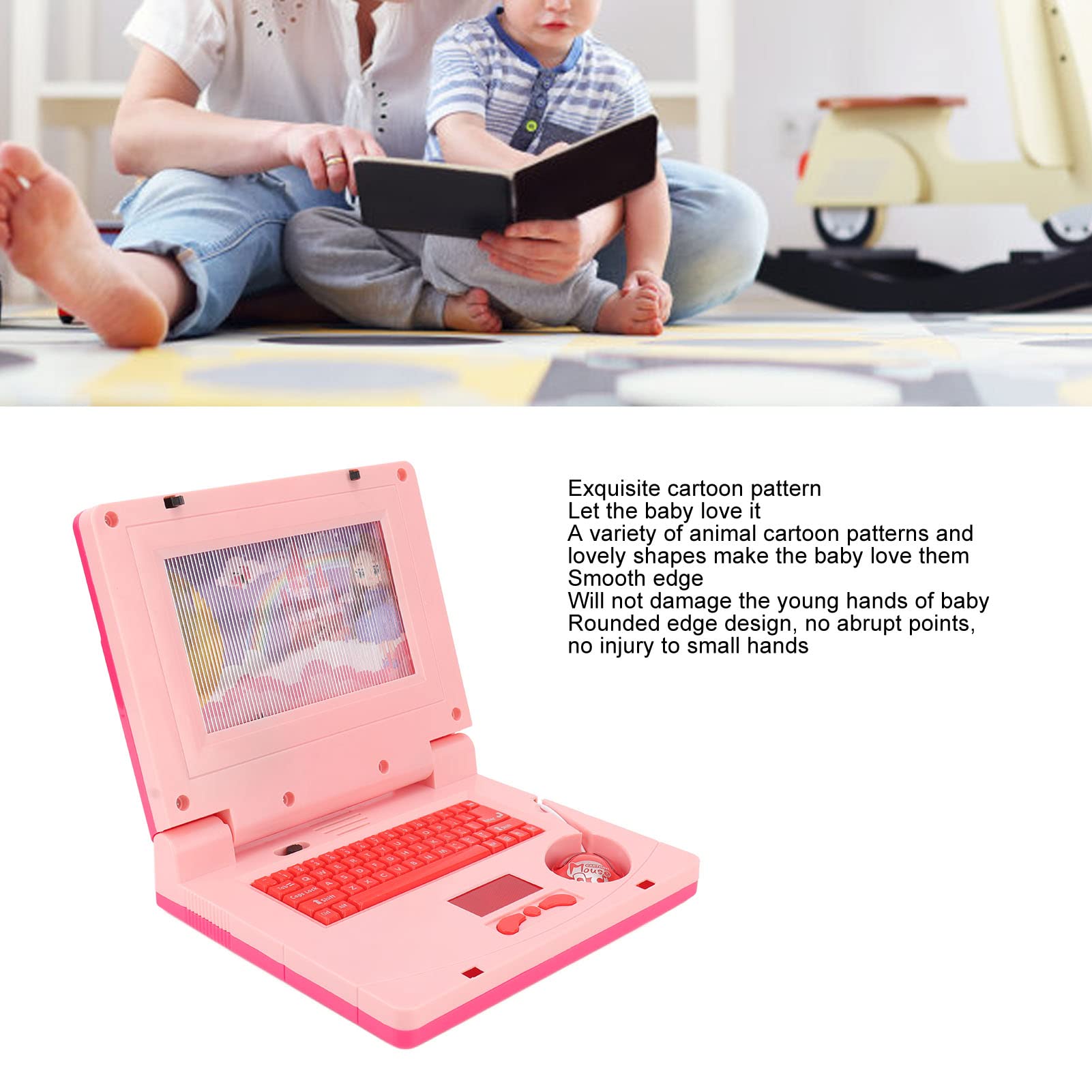 Kids' Purple Learning Laptop - Interactive Educational Computer with Retractable Mouse for Home & Classroom Learning