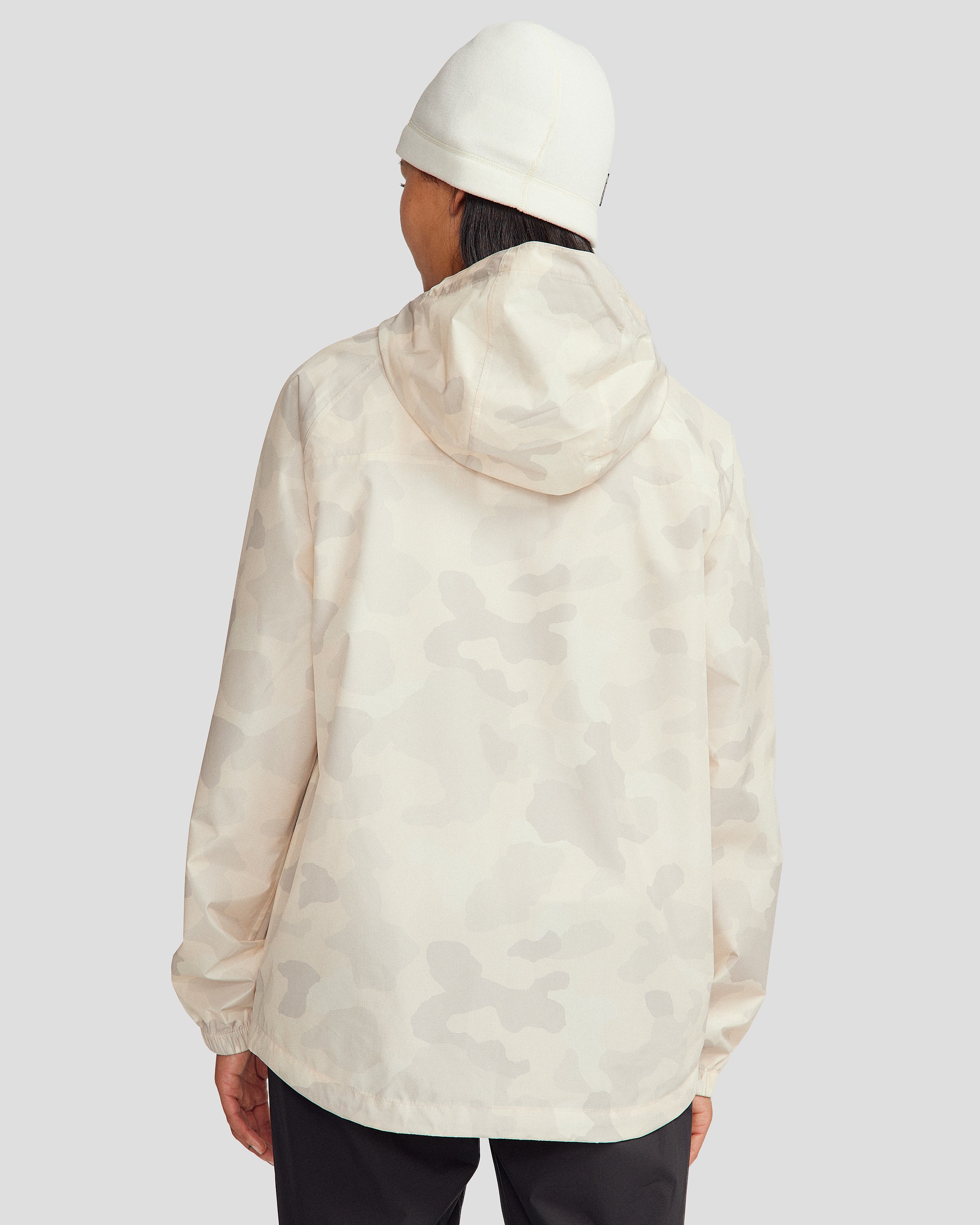 Waterproof 2L Women's Rain Jacket - Lightweight Packable Hooded Windbreaker with Natural Tree Camo Print | Outdoor Hiking, Camping & Daily Commute