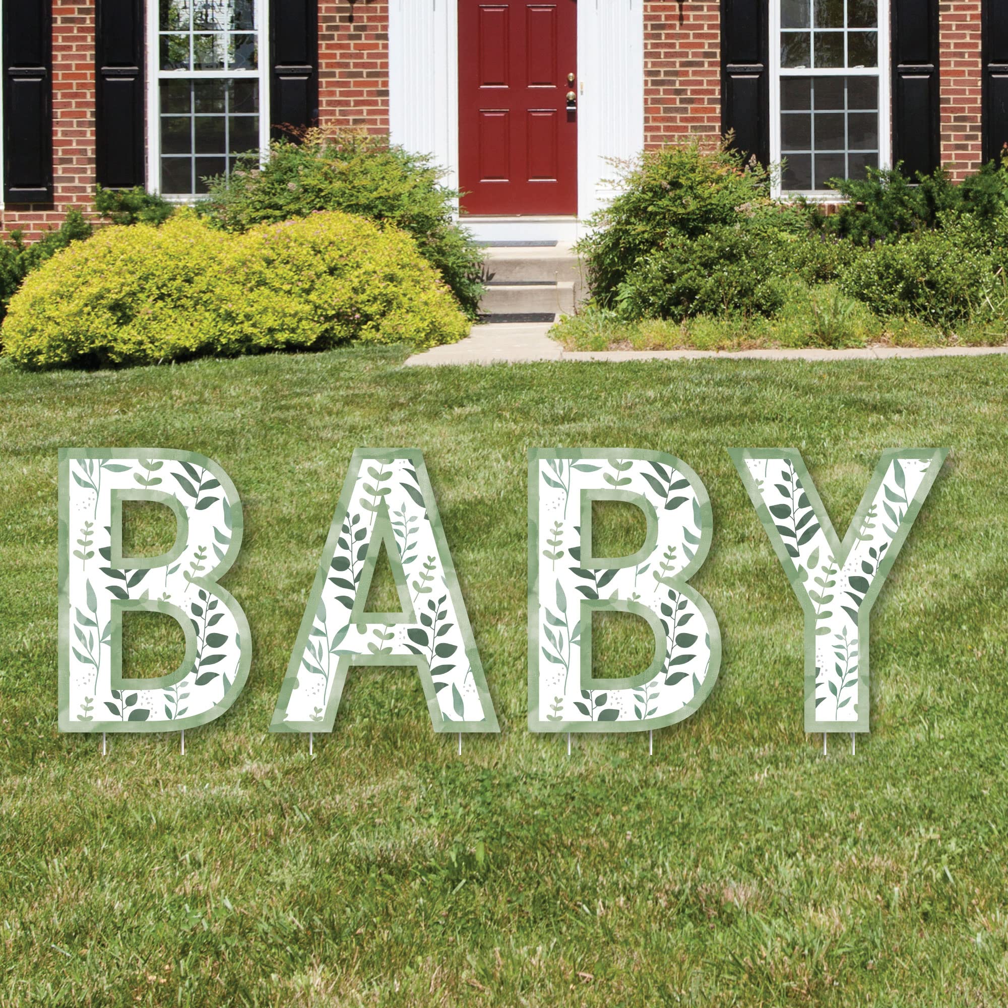 Boho Botanical Baby Yard Sign - Outdoor Lawn Decorations for Baby Showers, Gender Reveals & Nursery Greenery - Weatherproof Garden Decor - Perfect for Backyard, Front Yard & Party Decorations