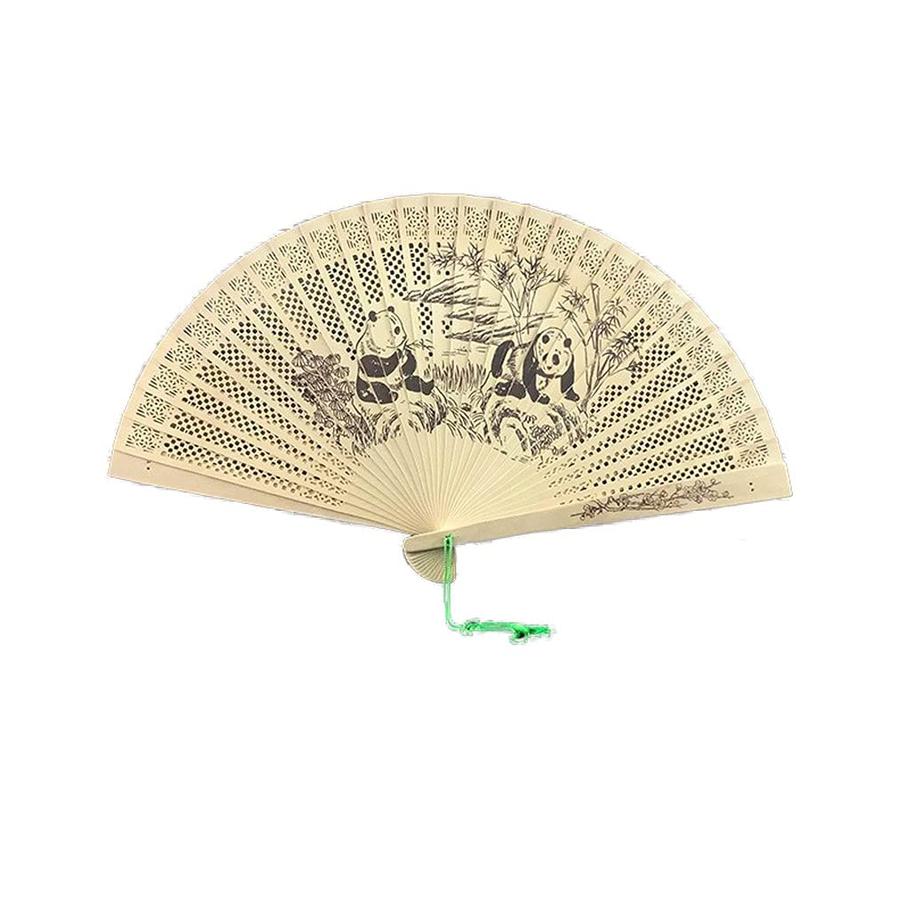 SMFN Chinese Sandalwood Scented Wooden Folding Fan - Handheld Openwork Wedding Decoration, Birthday Gift & Home Décor - Perfect for Weddings, Parties, and Traditional Events (Color D)