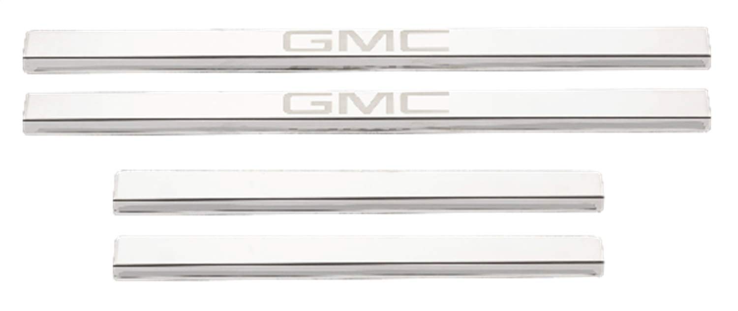 Putco GMC Logo Stainless Steel Door Sill Plates Kit - Compatible with 2019-2025 GMC Sierra Crew Cab | Premium Protection & Style Upgrade for Truck Interior