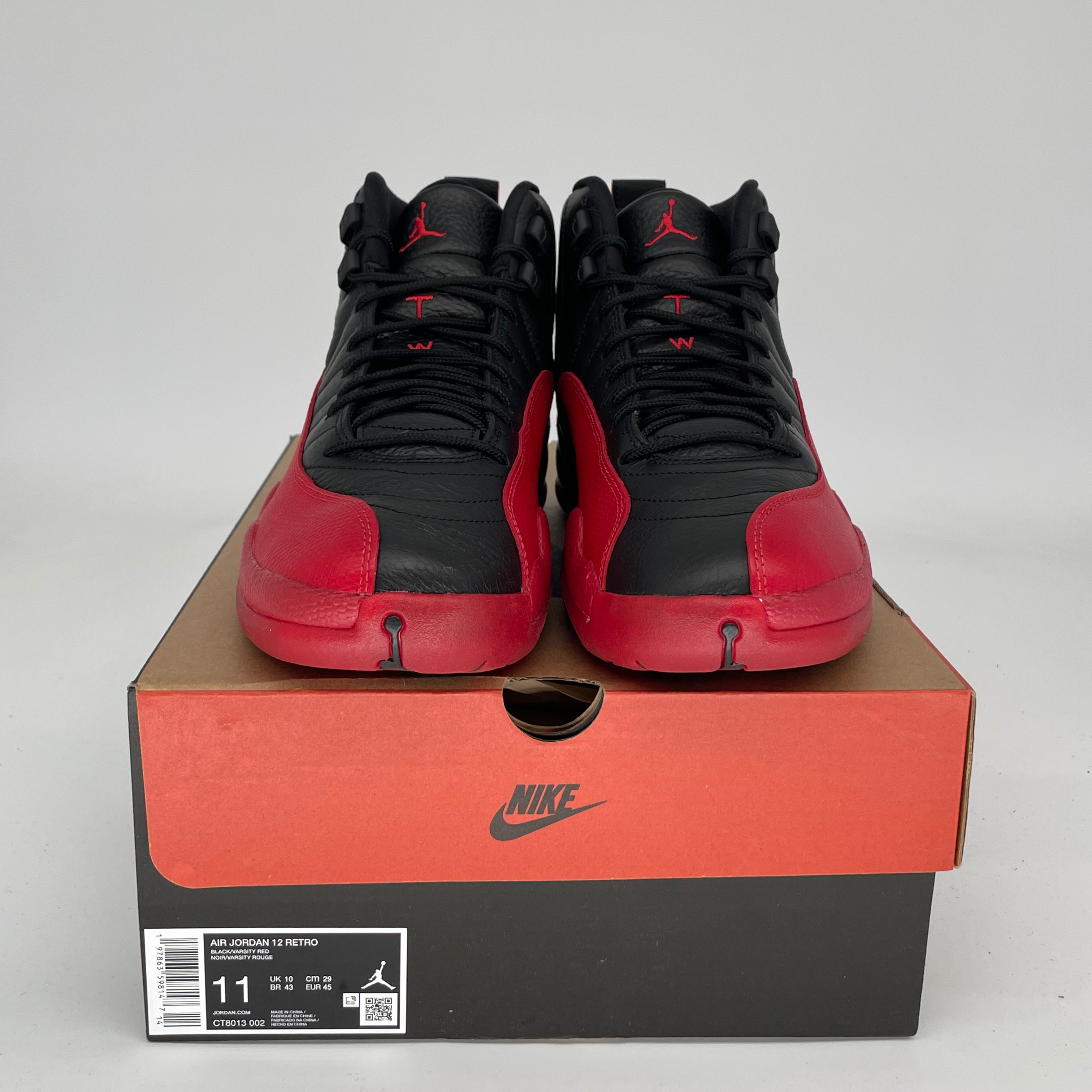 Original: AIR JORDAN 12 FLU GAME SIZE 11 CT8013 002   Optimized: Air Jordan 12 Retro 