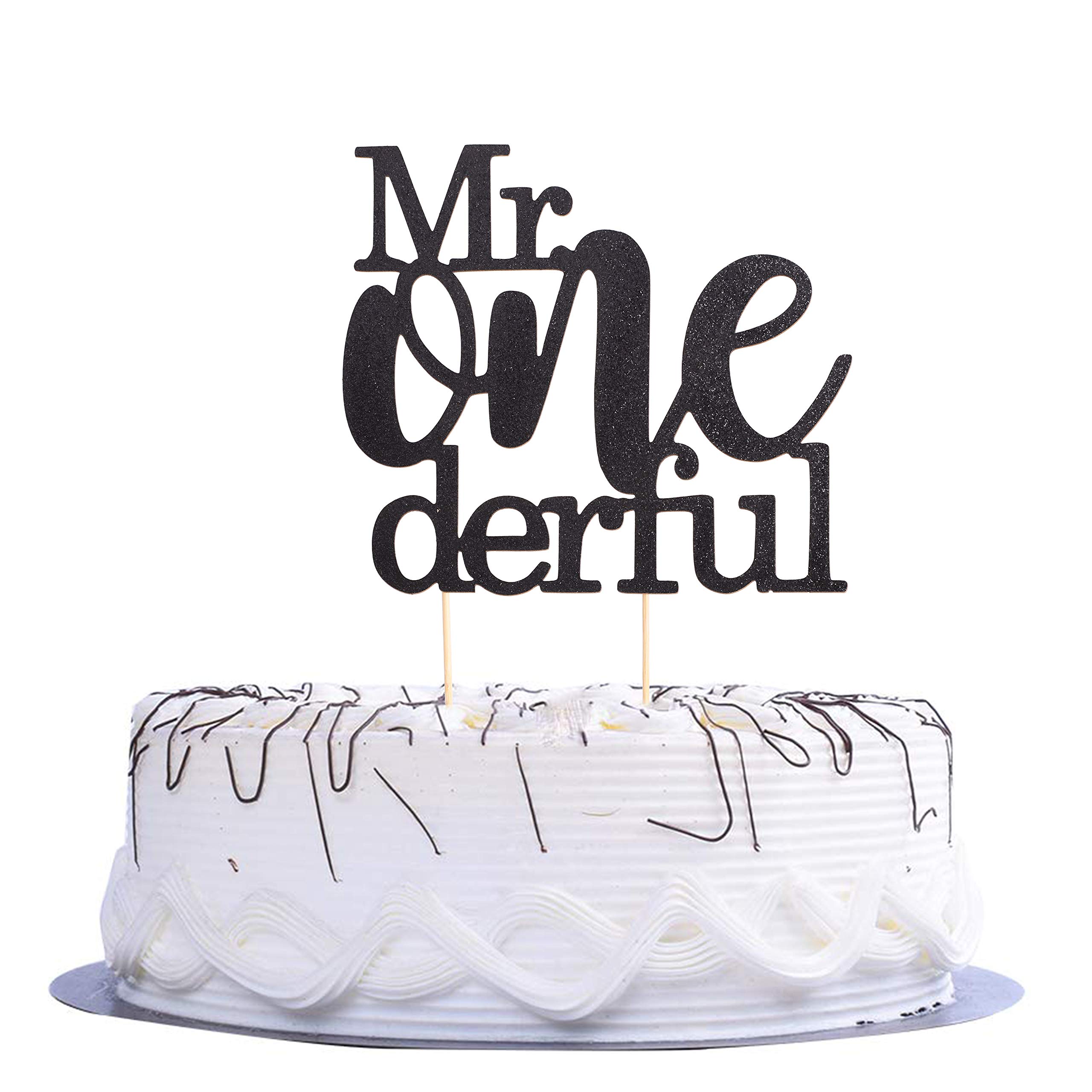 Mr Onederful 1st Birthday Cake Topper – Premium Cake Decorations for Photo Booth Props, Backdrop & Cake Smash | Perfect for Baby's First Birthday Party Decorations & Celebration