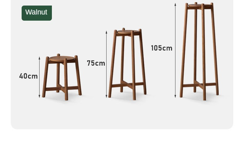 Solid Wood Flower Rack - Oak & Walnut Storage Shelf for Plants | Perfect for Home Decor, Living Room, Garden & Indoor Plant Display