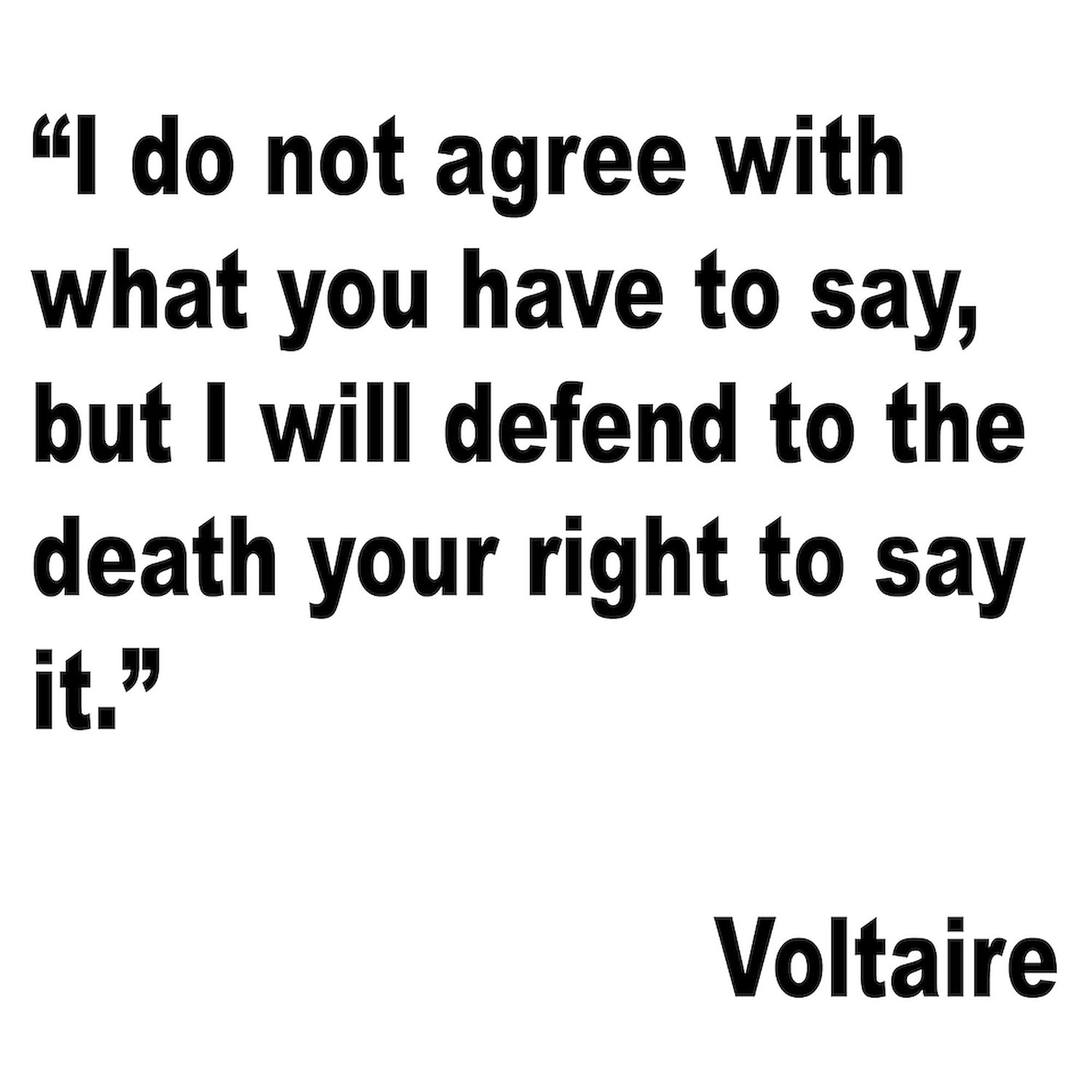 Voltaire Free Speech Quote Tote Bag - Natural Canvas Reusable Shopping Bag for Groceries, Beach & Everyday Use