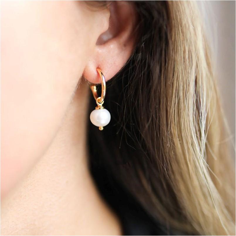 14K Gold Vermeil Hoop Earrings for Women - Classic Manhattan Style Dangle Earrings | Perfect for Parties, Weddings & Everyday Wear