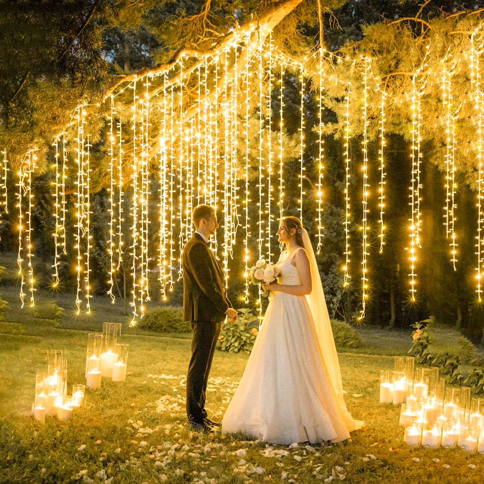 200 LED String Lights 66ft Indoor/Outdoor, 8 Modes Warm White Christmas Fairy Lights with Clear Wire - Waterproof Plug-in Twinkle Lights for Bedroom, Classroom, Tree, Holiday & Christmas Decorations (Perfect for Parties, Weddings, Gardens and Home Ambiance)