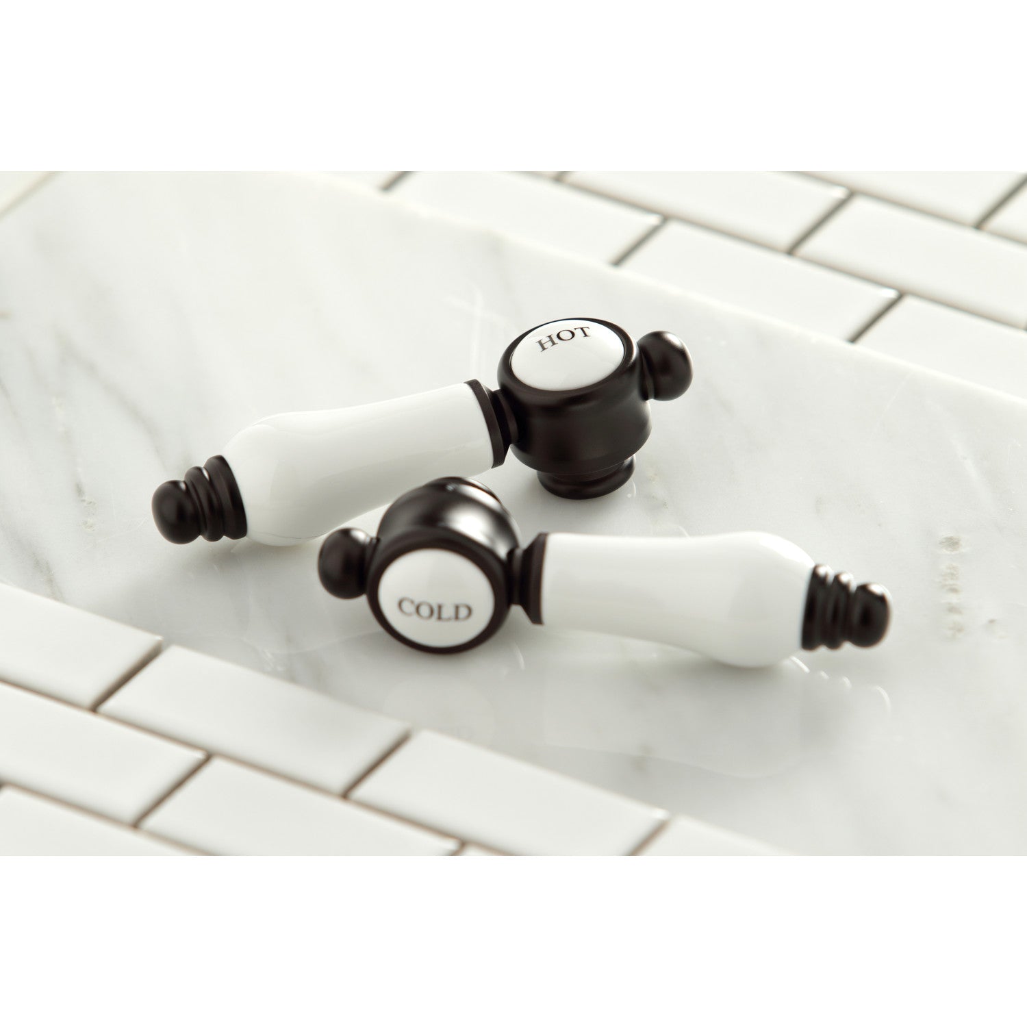 Bel Air KS1165BPL Oil Rubbed Bronze Widespread Bathroom Faucet with Brass Pop-Up Drain - Two Handle 3 Hole Deck Mount for Modern Bathroom Vanities