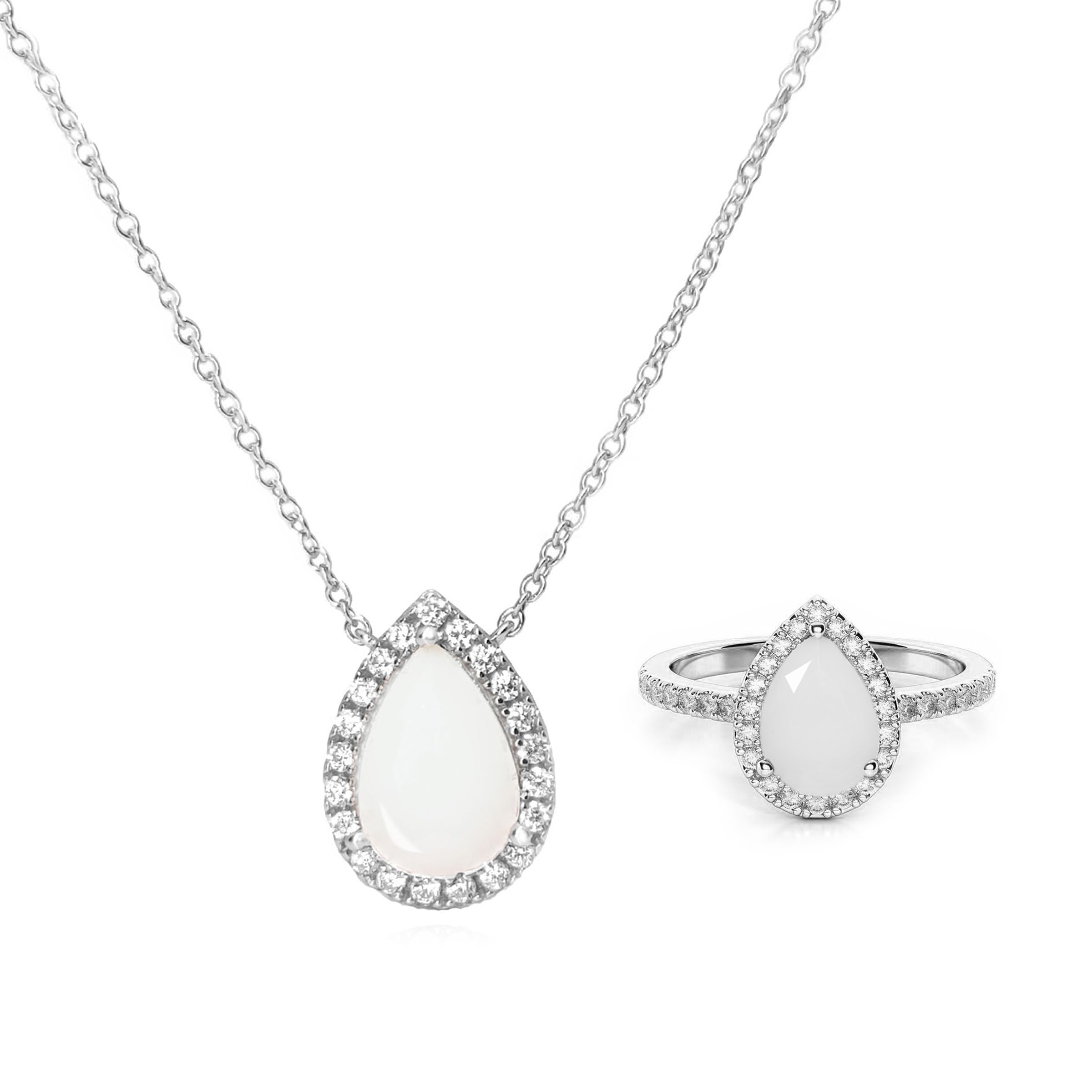 Sterling Silver DIY Breast Milk Jewelry Making Kit - Halo Teardrop Necklace & Ring Set - Handmade Keepsake Gift for Moms - Perfect for Mother's Day, Christmas & Birthdays - Preserve Precious Memories of Motherhood & Nursing Journey