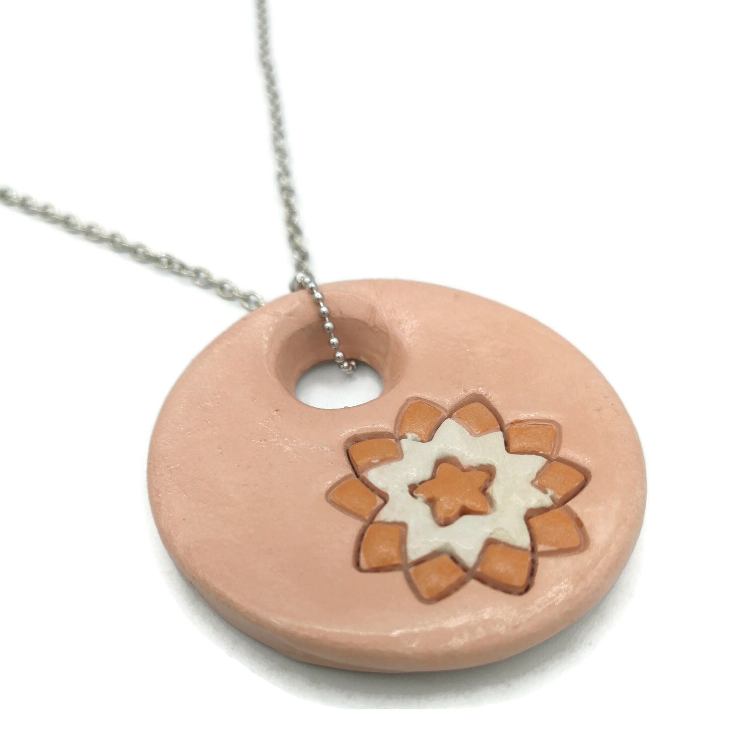 Handmade Bohemian Statement Necklace for Women - Extra Large Ceramic Pendant Jewelry | Perfect for Festivals, Parties & Boho Fashion Outfits
