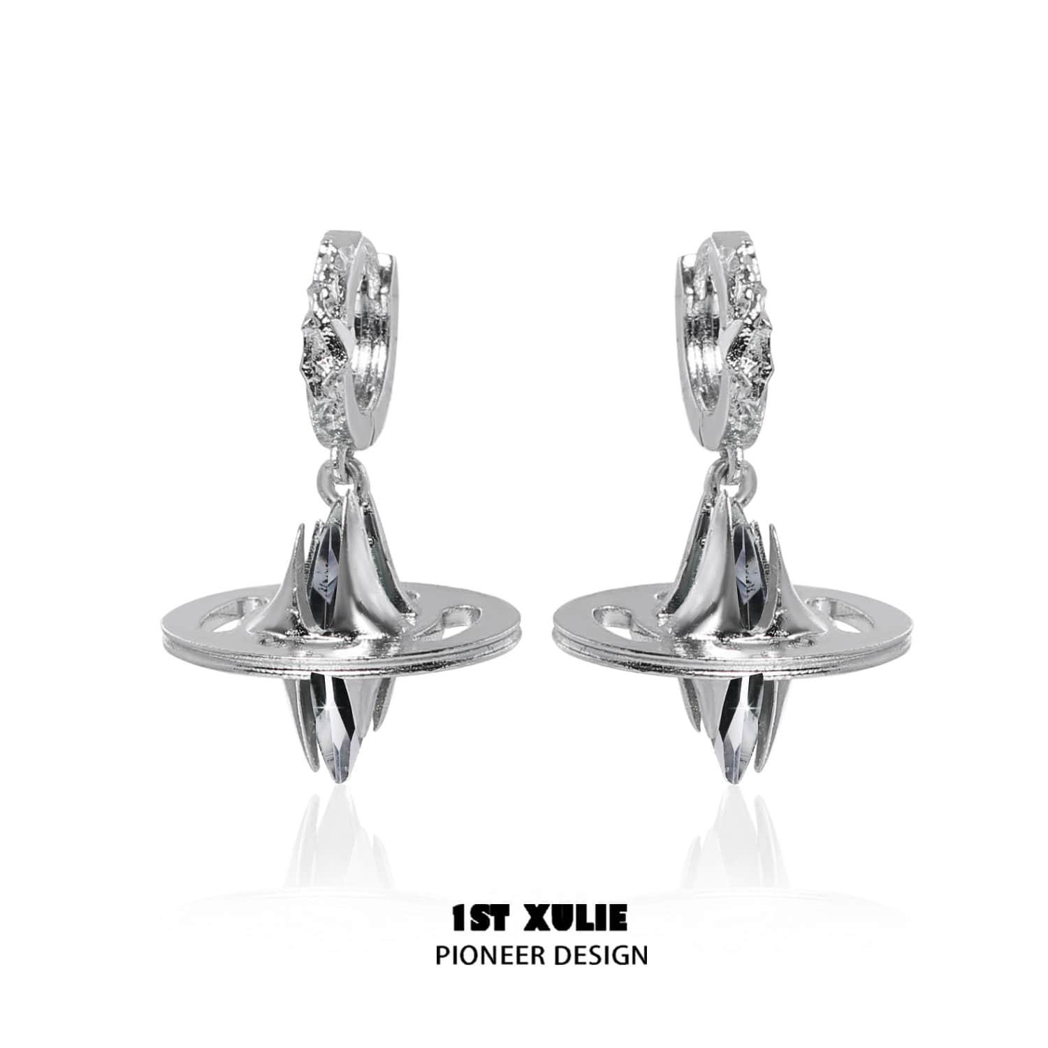 Star Trails S925 18K Platinum Plated Moissanite Diamond Earrings for Women - Elegant Wedding, Anniversary, Party & Evening Wear Jewelry Gift
