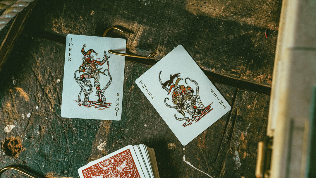 Premium Seafarers Themed Playing Cards - Red Deck for Poker, Blackjack & Family Game Nights | Nautical Gift for Sailors & Card Game Lovers