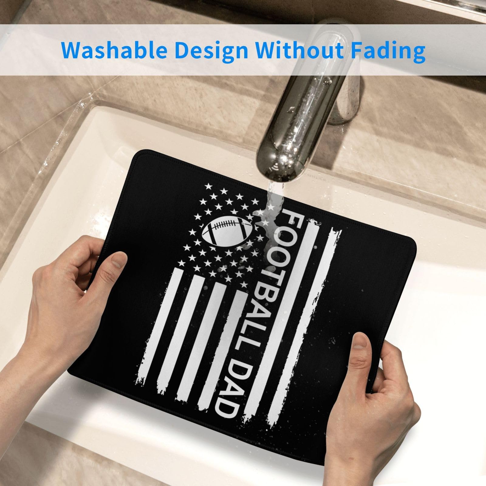SIYTUAU Football Dad USA Flag Mouse Pad - Waterproof Non-Slip Rubber Desk Mat for Laptop & Office (10x12 inches) - Perfect for Gaming, Work & Patriotic Home Decor