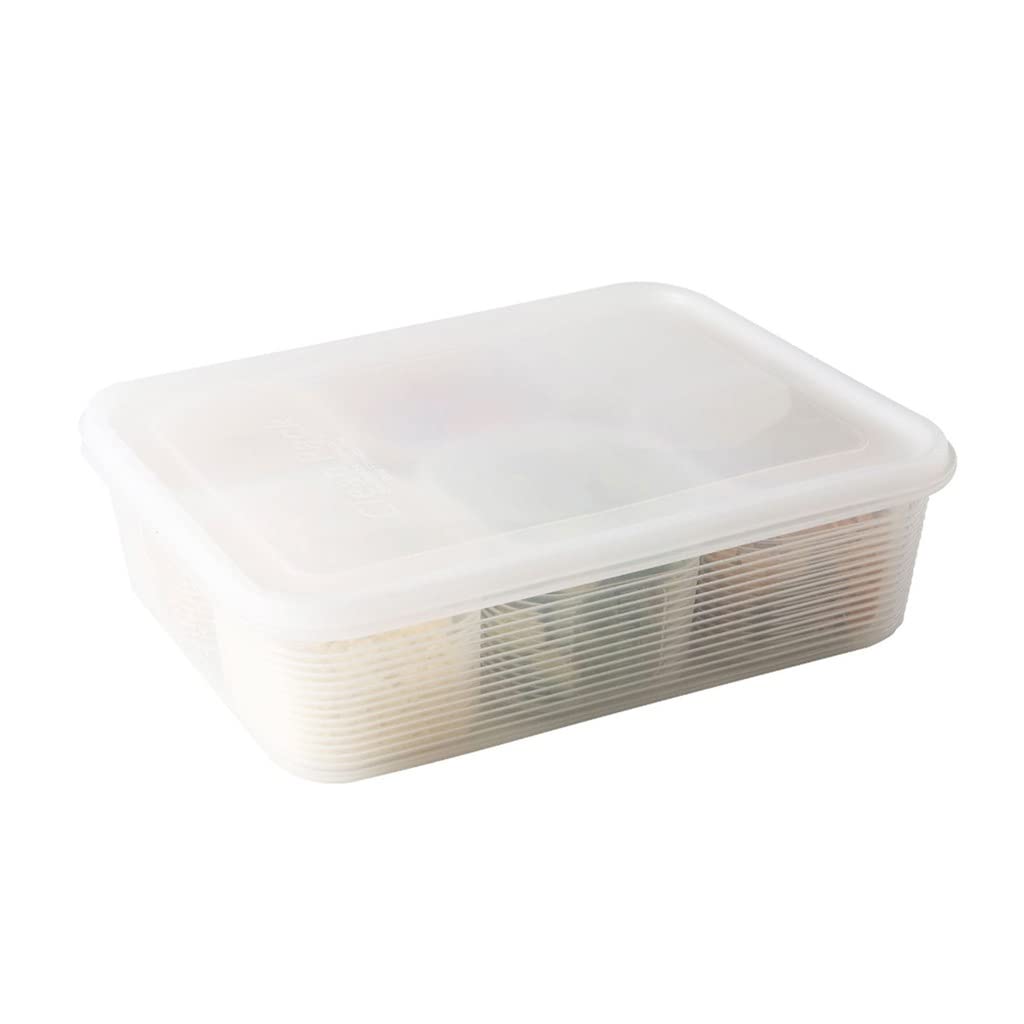 Stackable Clear Lunch Box with Lid - Large Capacity Food Storage Container for Meal Prep, Portable & Fresh - White (Size A) | Ideal for Office, School, Picnics & Travel