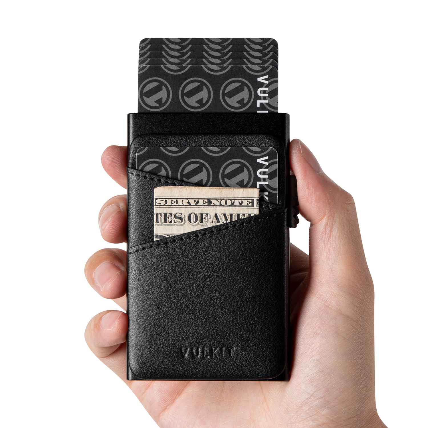 VC304 Minimalist Leather Card Holder with Extra Pocket for Cash & Coins - Slim RFID Blocking Wallet for Men & Women (Perfect for Travel & Everyday Use)