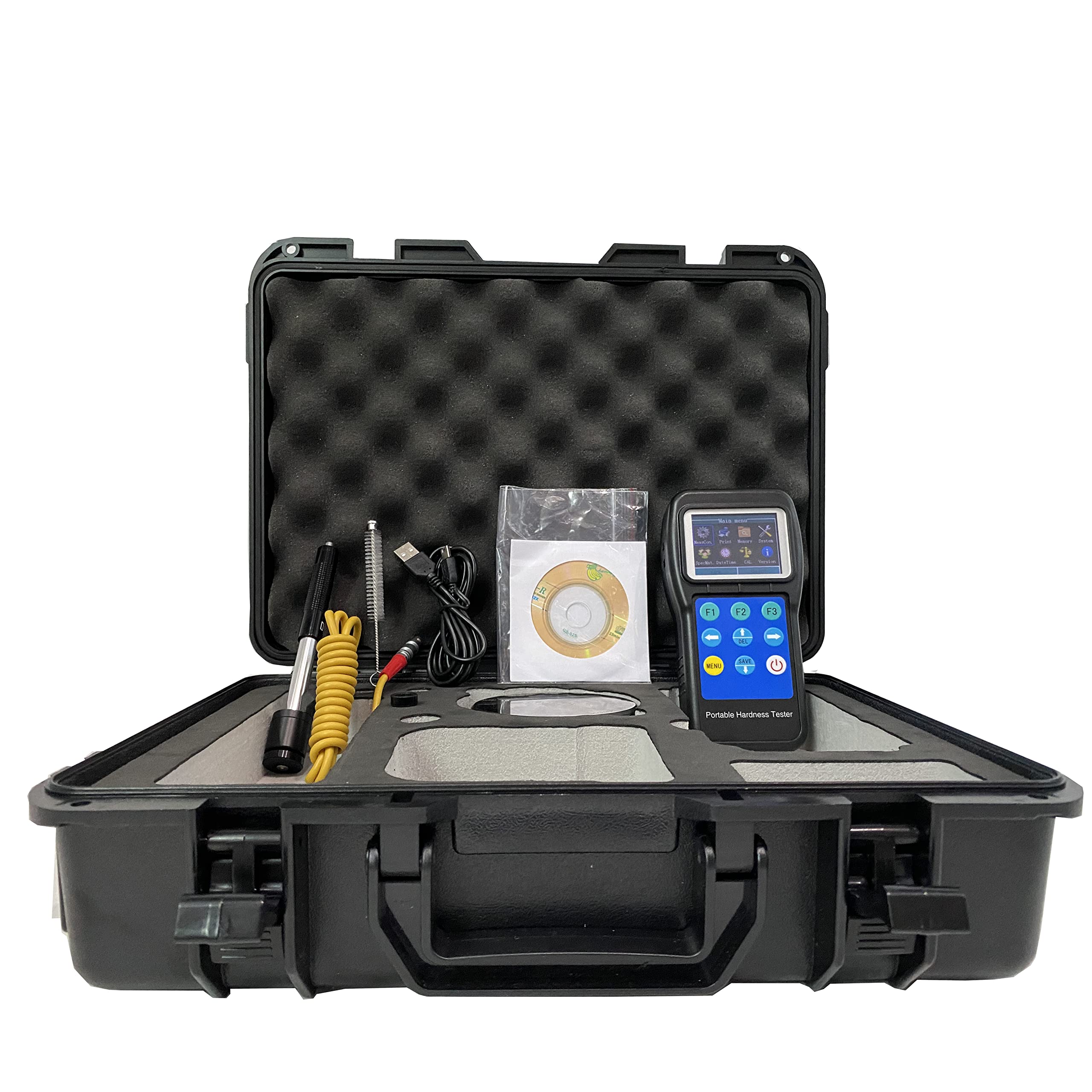 Portable Digital Hardness Tester - Durometer for Metal, Steel, Alloys | 600 Memory Groups | Ideal for Quality Control, Manufacturing & Material Testing