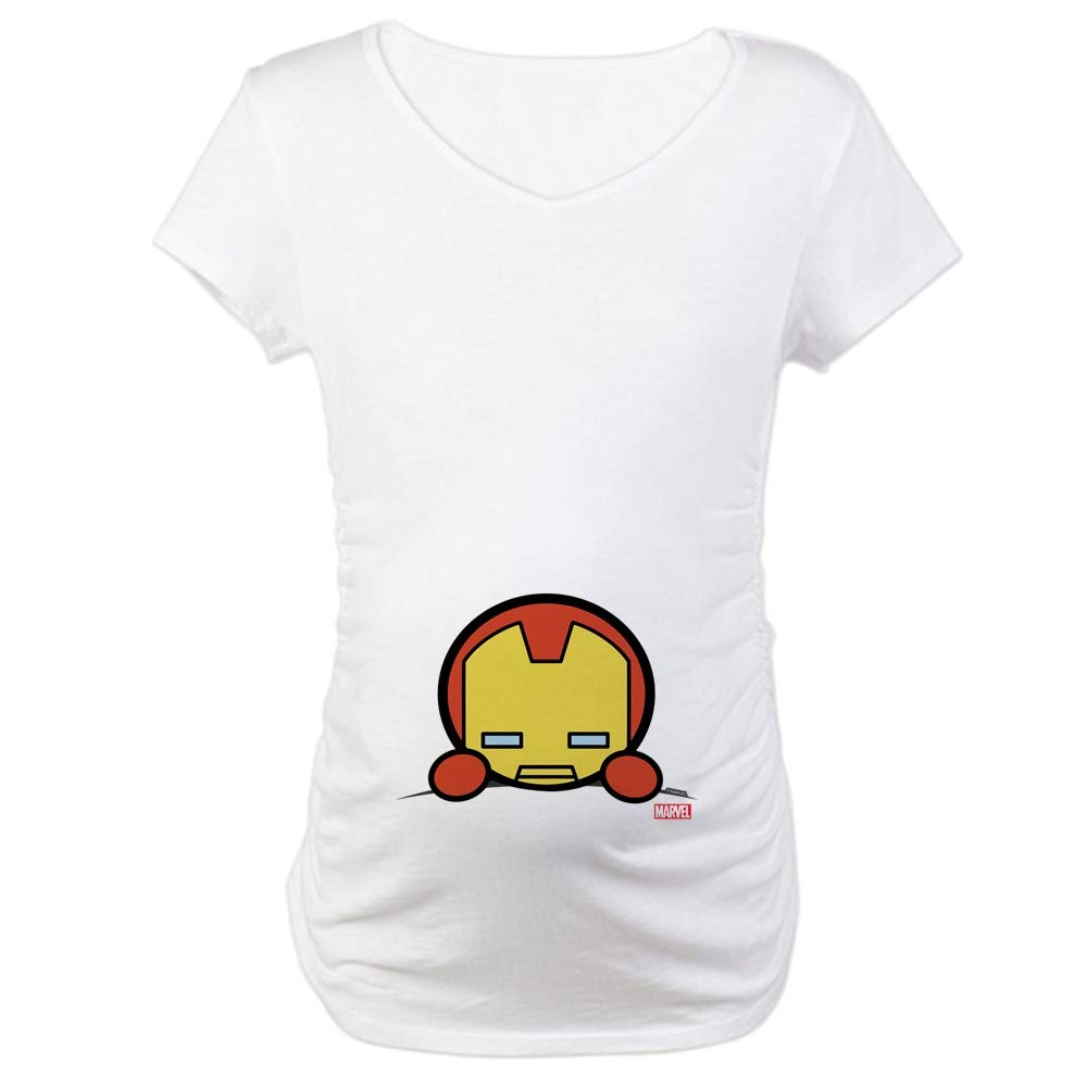 Iron Man Peeking Maternity T-Shirt - Funny Superhero Pregnancy Tee for Marvel Fans - Perfect for Baby Showers & Gender Reveals