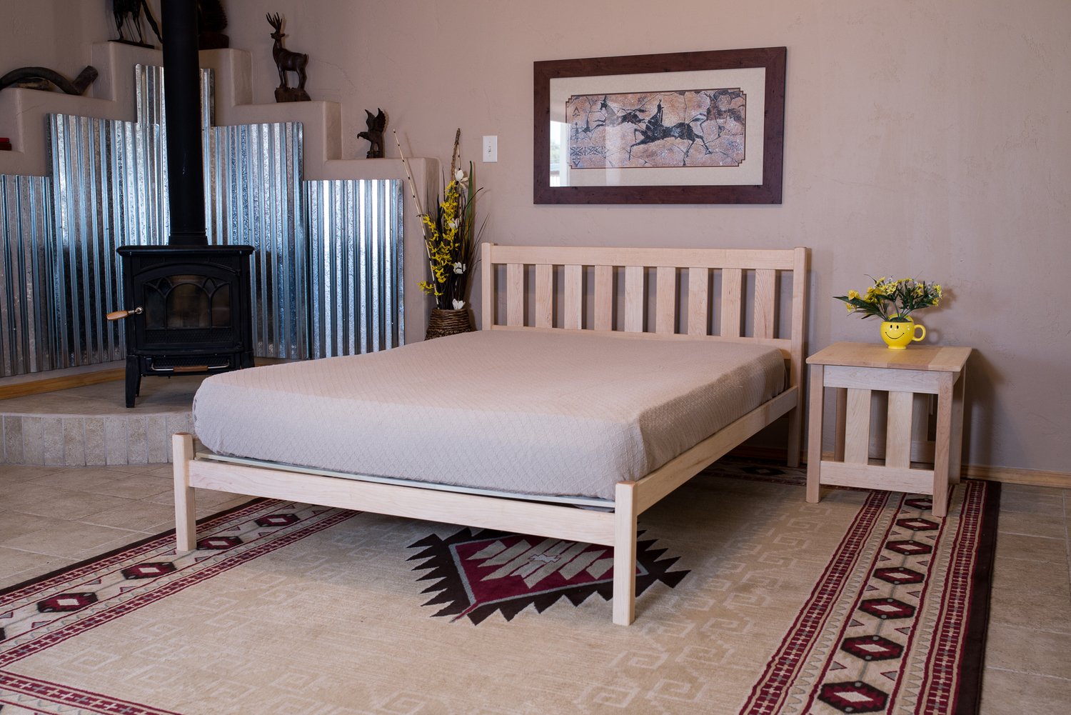 Nomad Solid Oak Mission King Platform Bed Frame - Durable & Stylish Bedroom Furniture for Modern Homes