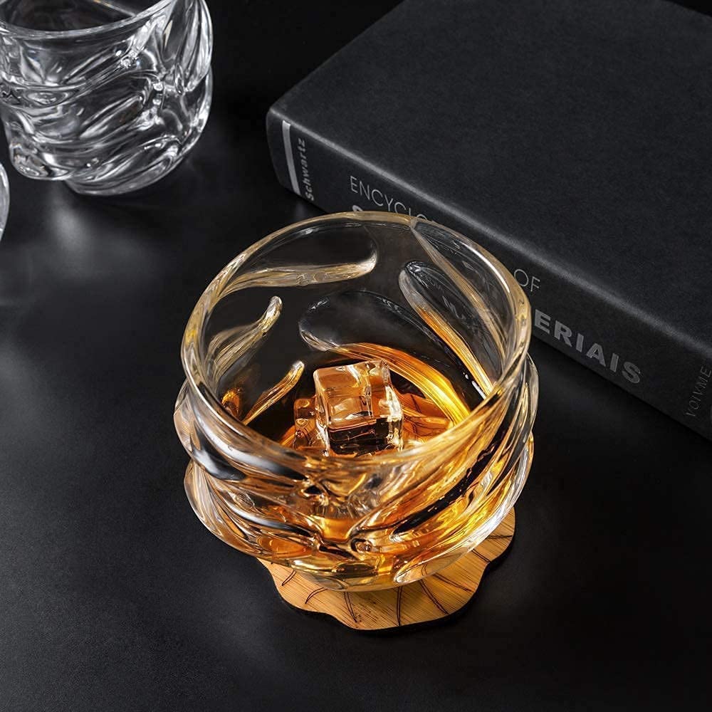 Premium Handmade Crystal Whiskey Decanter Set with 6 Glasses - KANARS Emperor 9-Piece Liquor Decanter Gift Set for Men, Bourbon & Scotch Accessories - Perfect for Home Bars, Weddings & Anniversary Gifts