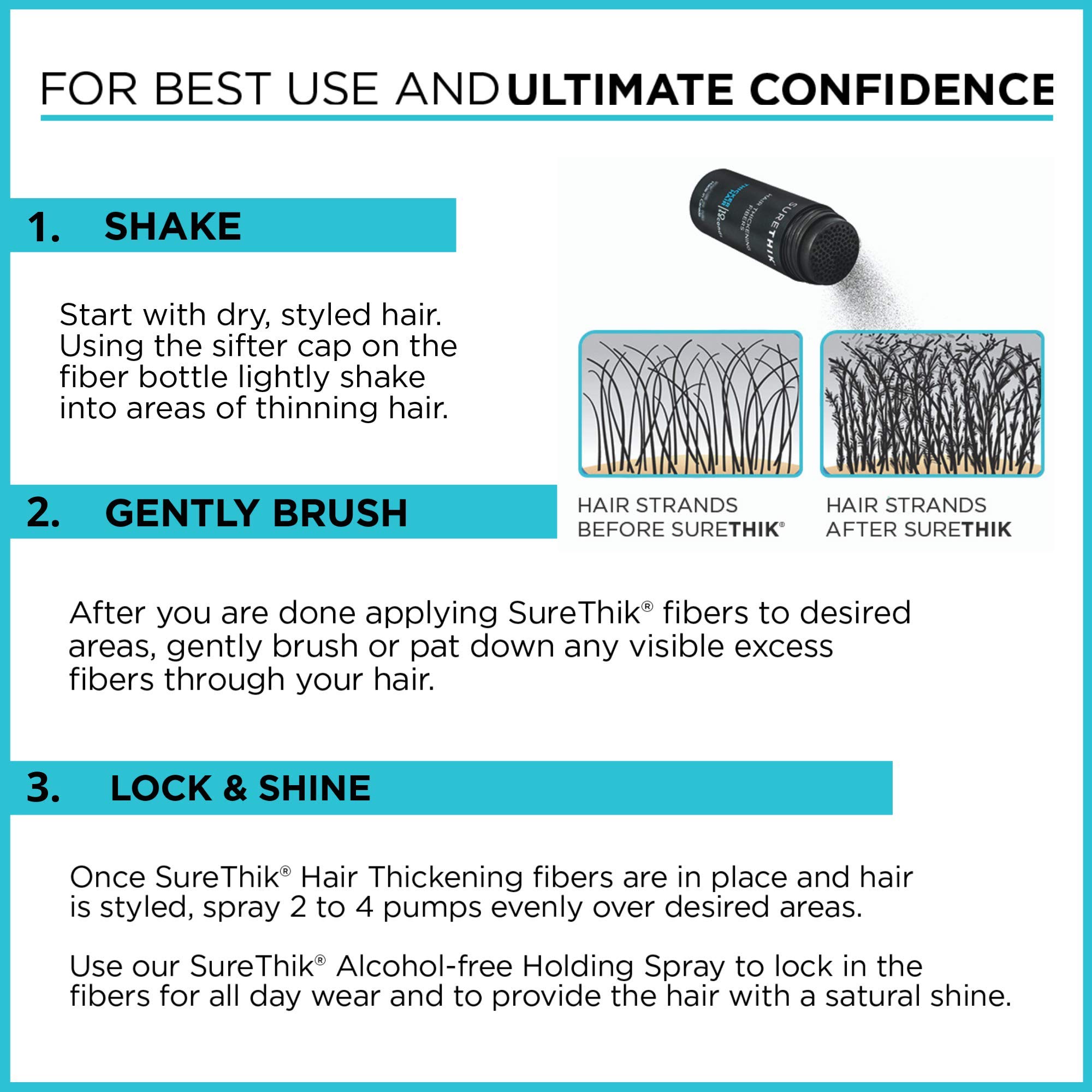 SURETHIK Hair Thickening Fibers - 4 Pack (30g Each) Medium Brown - Instant Hair Volume Solution for Thinning Hair - Men & Women - Perfect for Daily Use, Special Occasions & Confidence Boosting