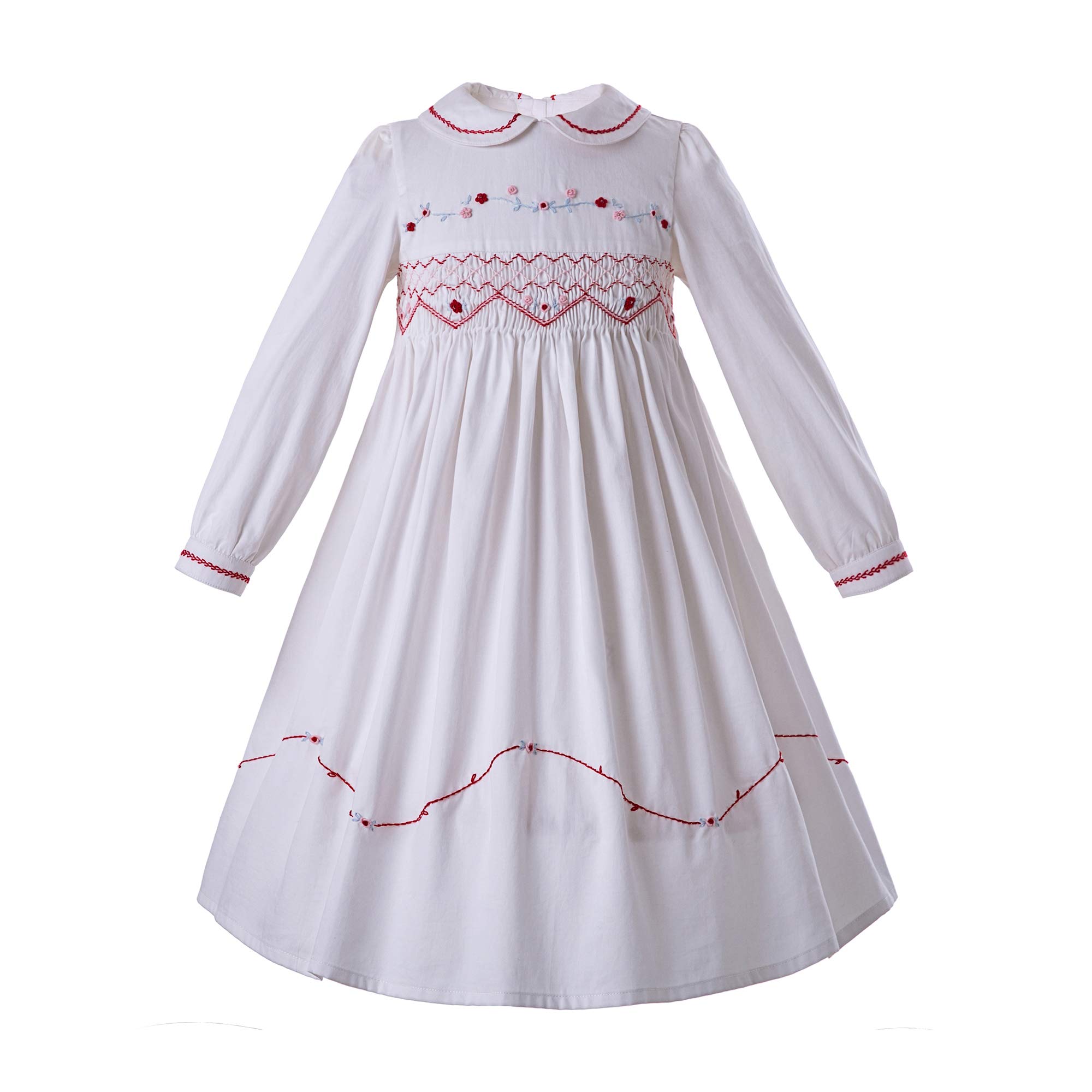 Pettigirl Girls Floral Smocked Dress with Embroidery - Cute Summer Outfit for Toddler Girls, Perfect for Birthday Parties, Family Photos & Special Occasions
