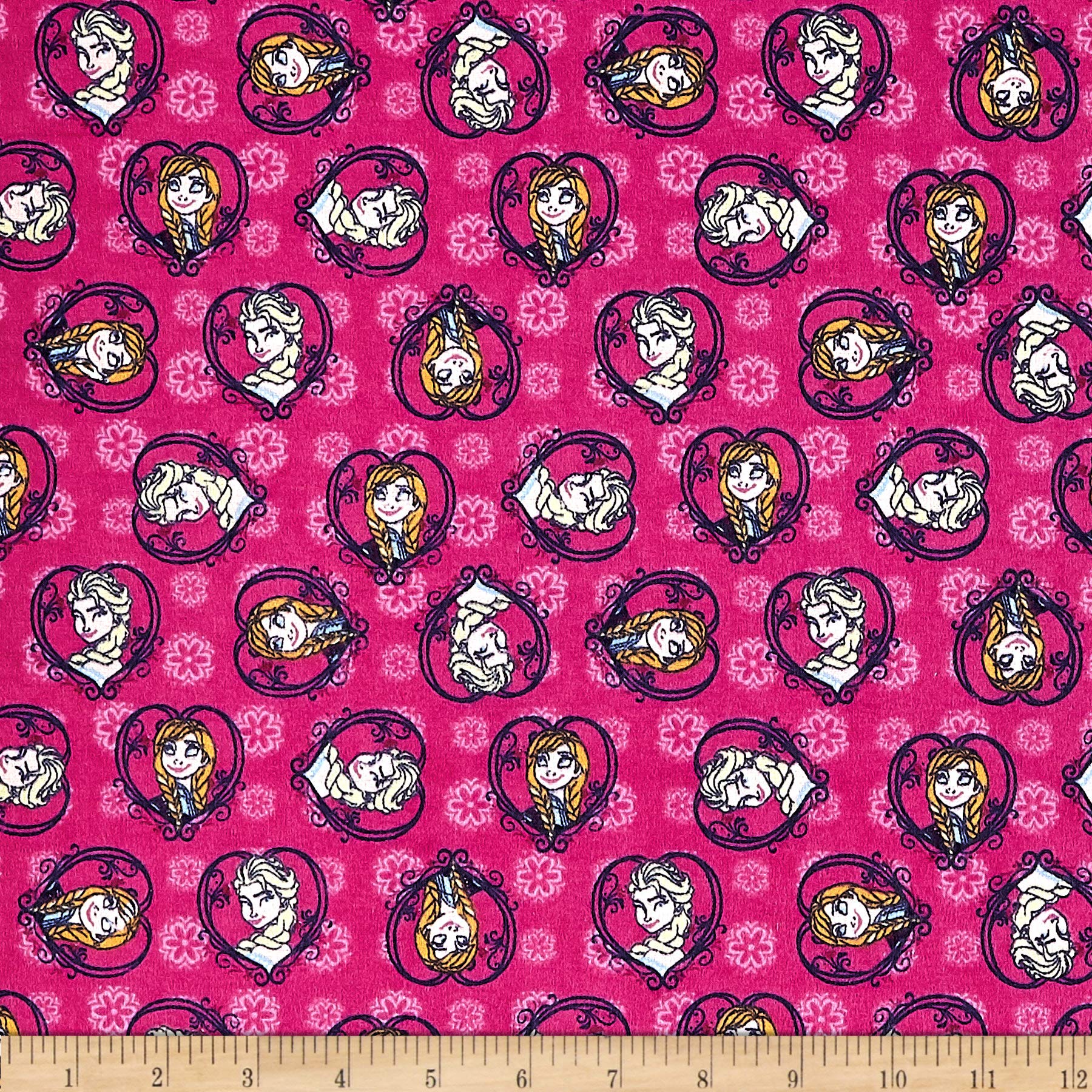 Disney Frozen Flannel Fabric by the Yard - Heart Pink Sisters Set for DIY Quilting, Blankets & Crafts | Springs Creative Products 0343650 | Perfect for Kids Bedding, Pajamas & Winter Projects