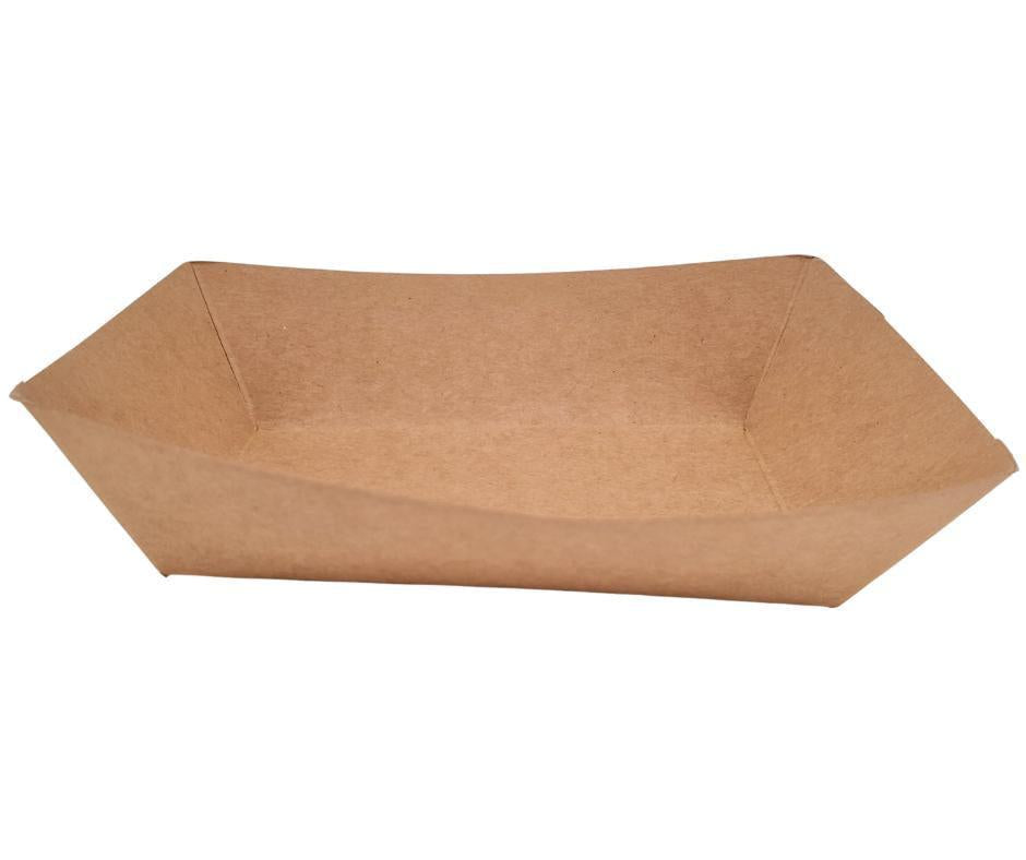 Eco-Friendly Kraft Paper Food Tray - 2 lb Capacity, PFT200 K #200 - Perfect for Takeout, Picnics, and Eco-Conscious Catering