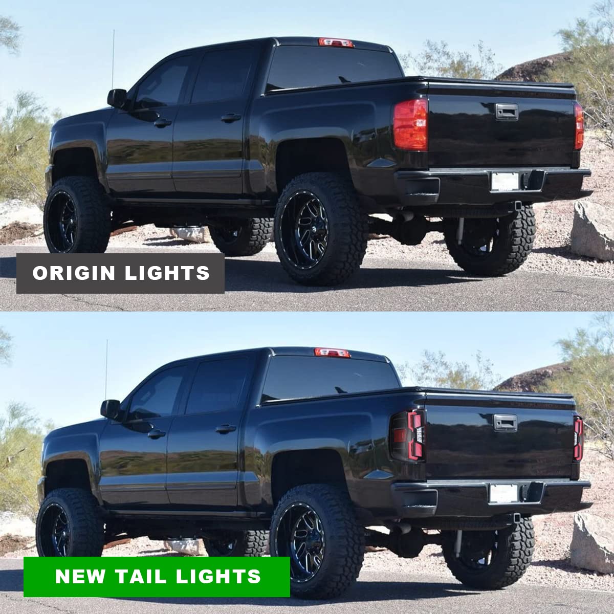 Nixon Offroad Full LED Tail Lights Assembly for 2014-2018 Chevy Silverado 1500 & 2015-2018 Silverado 2500HD/3500HD - Sequential Turn Signals, Clear Lens - Upgrade Your Truck's Style & Safety for Night Driving & Off-Road Adventures