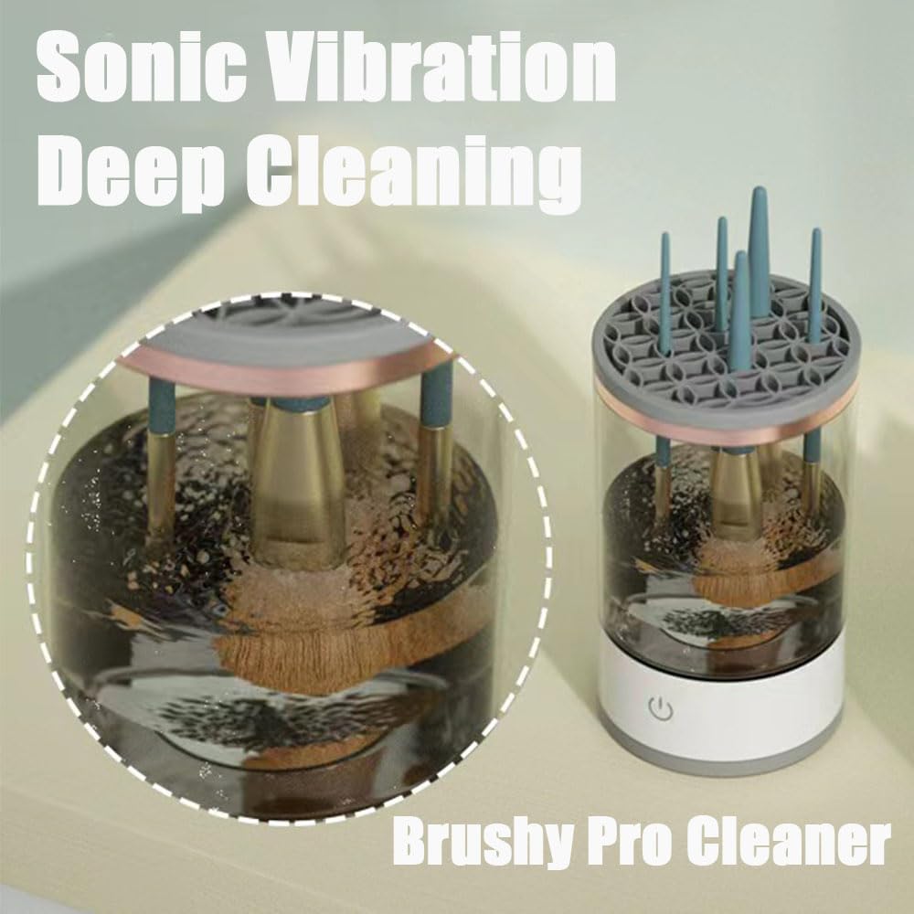 Electric Makeup Brush Cleaner Machine - The Cozy Luna 2025 New Transparent Beauty Cosmetic Brush Cleaner for All Size Brushes (1Pcs) | Perfect for Home Salon & Professional Makeup Artists