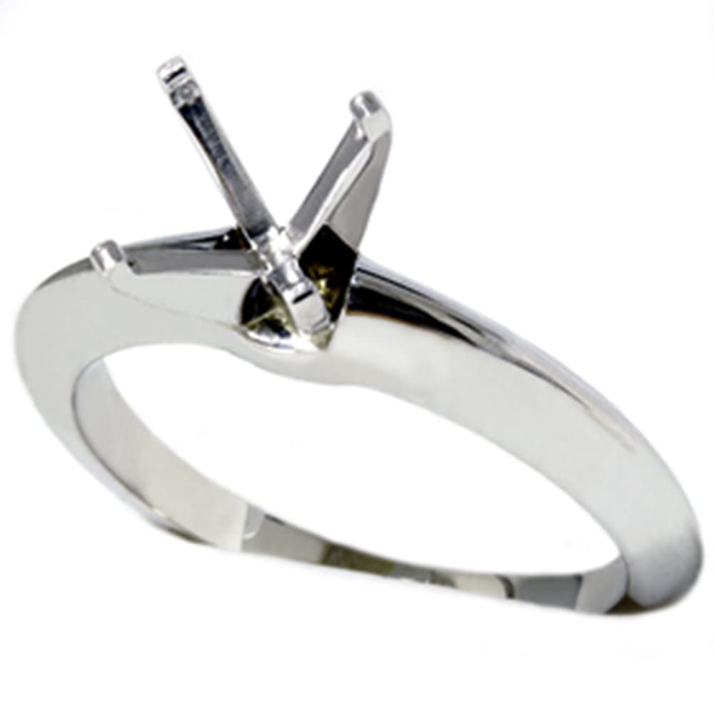 14K Gold Solitaire Engagement Ring Setting with Knife Edge Band - Perfect for Proposals, Weddings & Anniversary Gifts