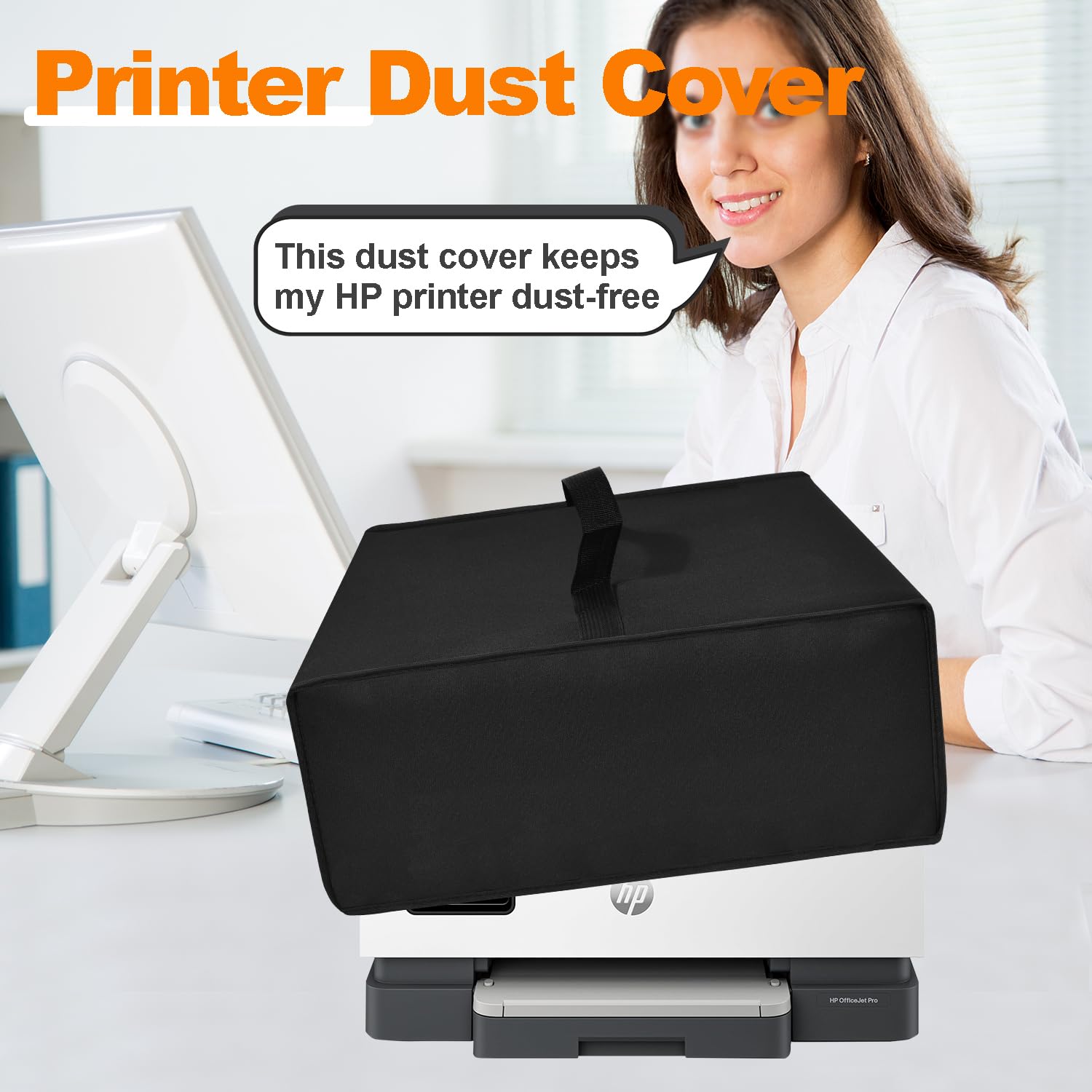 Premium Heavy Duty Waterproof Dustproof Anti-Static Printer Cover for HP OfficeJet Pro 9125e/8135e/9015e All-in-One Printers (19.3