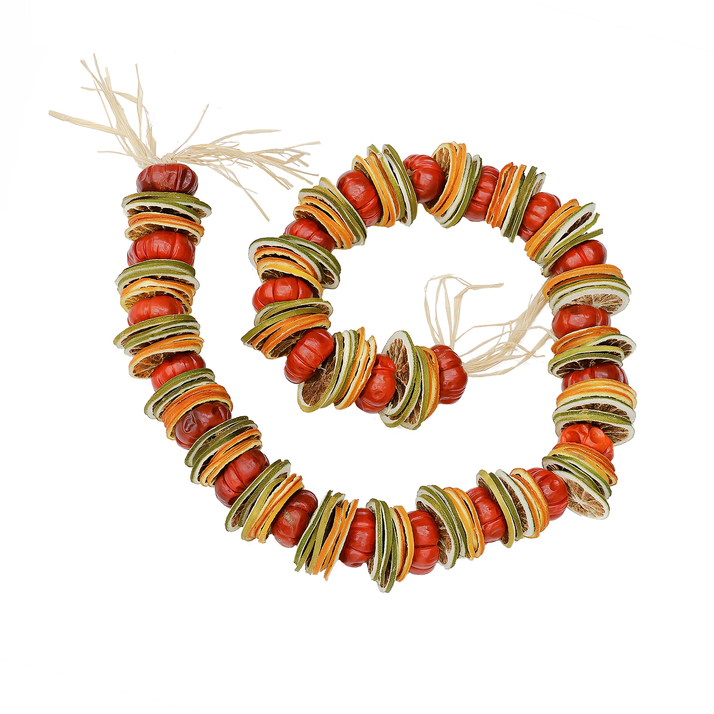 4 ft. Dried Citrus and Tomato Spring Garland - Rustic Home Decor for Walls, Tables, and Events - Perfect for Weddings, Farmhouse Style, and Seasonal Displays