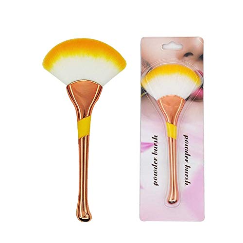 Rose Gold Liquid Foundation Brush - Large Fan Makeup Brush for Blush, Powder & Contouring | Soft & Durable Cosmetic Beauty Tool | Perfect for Everyday Makeup & Professional Use