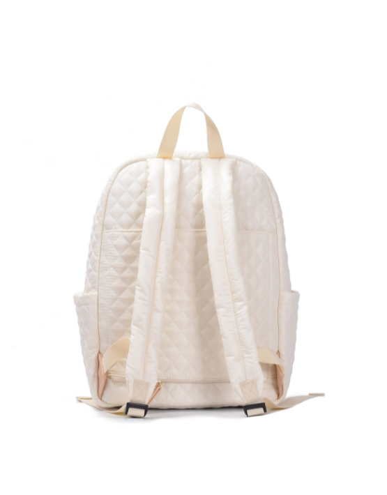 Tosca MET981 Metro Fashion Quilted 15-inch Laptop Backpack for Women & Men - Water-Resistant School, College, Travel & Work Commuter Bag - Mushroom Color