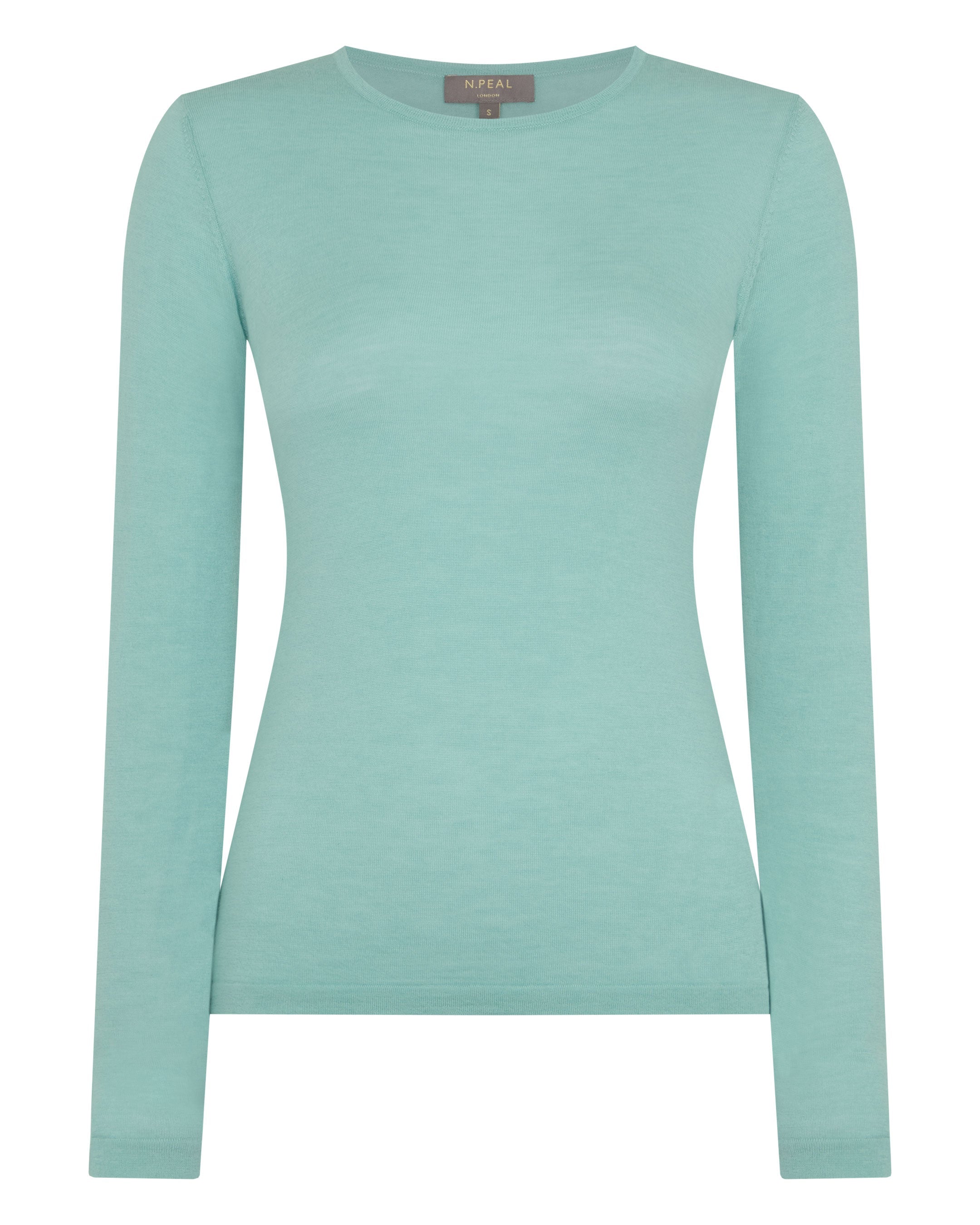 Premium Women's Cashmere Sweater - Soft Round Neck Pullover in Mint Green | Cozy Winter Wear & Casual Office Outfit