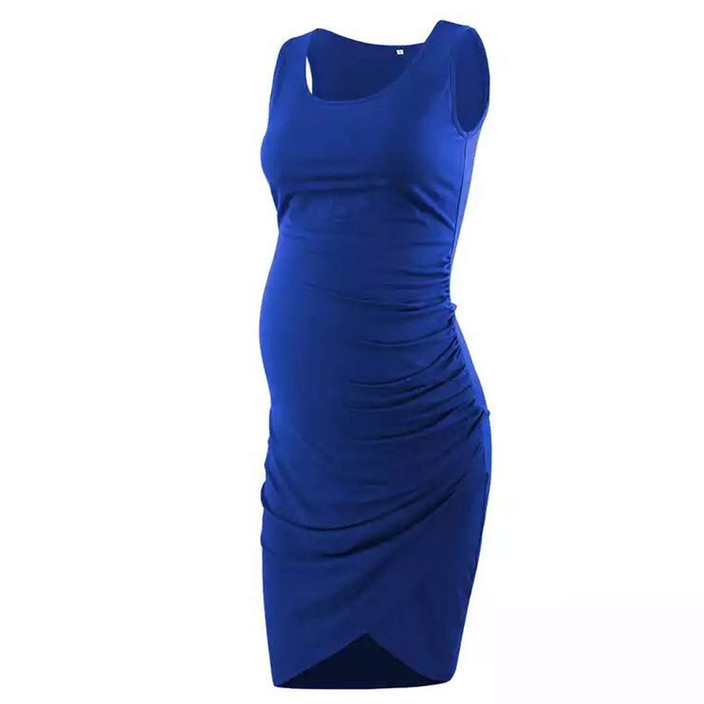 Women's Maternity Bodycon Dress - Stretchy Ruched Side Pregnancy Dress for Baby Shower, Nursing, Daily Wear & Special Occasions | Comfortable Mama Dress for Expecting Mothers