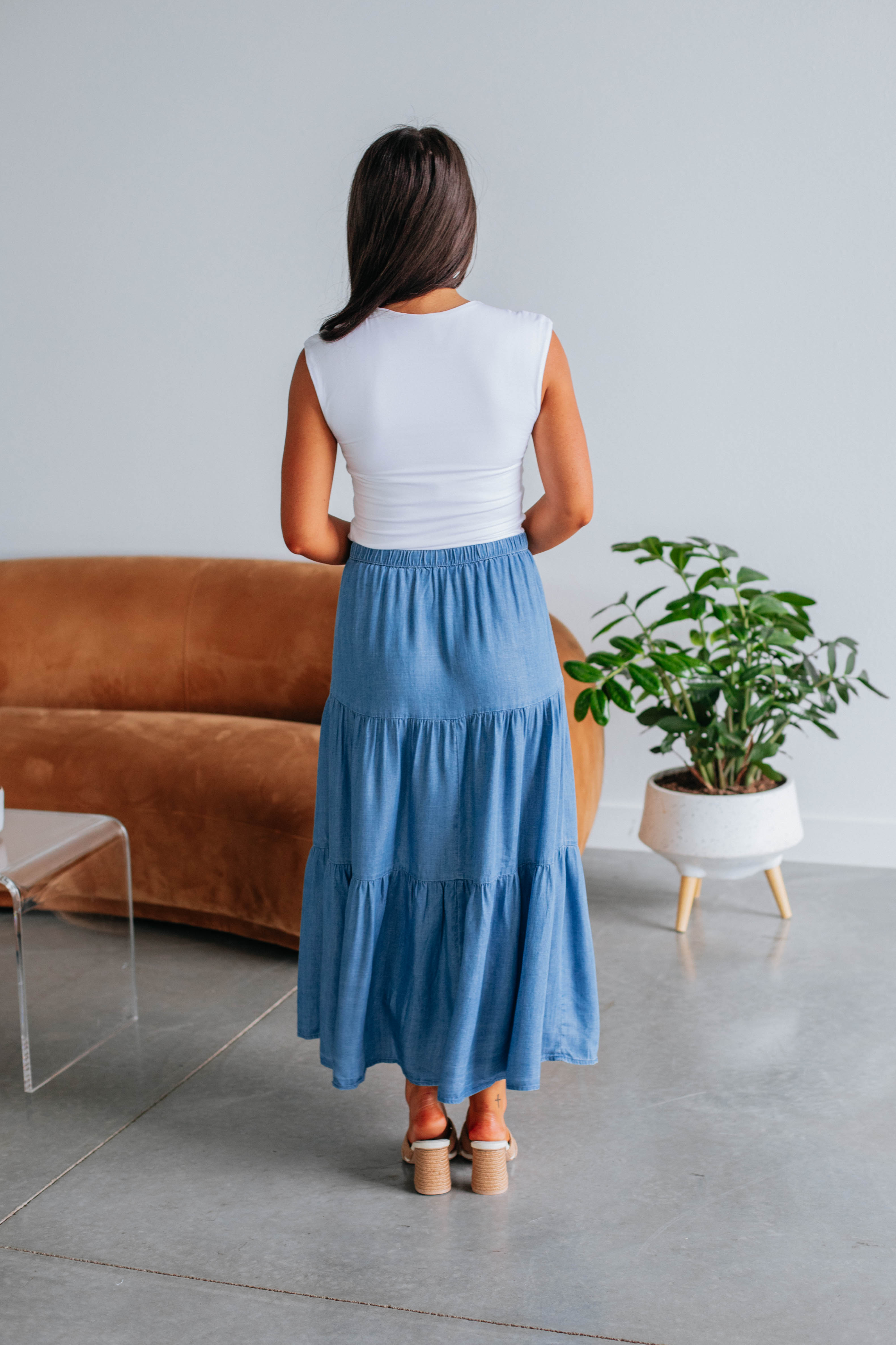Stylish Beth Midi Skirt for Women - Flowy A-Line Skirt with Pockets - Perfect for Casual Outfits, Office Wear & Date Nights