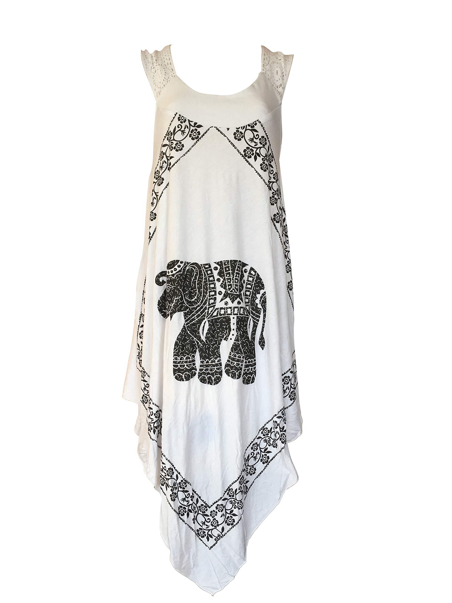 Handmade India Boutique Crochet Dress with Embroidery - Summer Beach Cover Up, Boho Maxi Dress for Women - Perfect for Vacations, Music Festivals & Beach Weddings