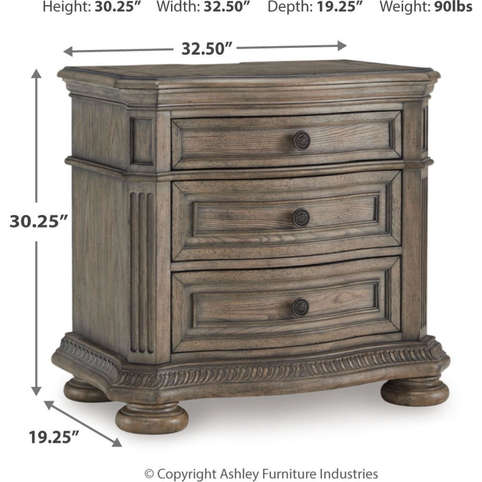 Ardenfield Nightstand - Light Brown Wood Bedside Table with Drawer for Bedroom, Living Room & Guest Room