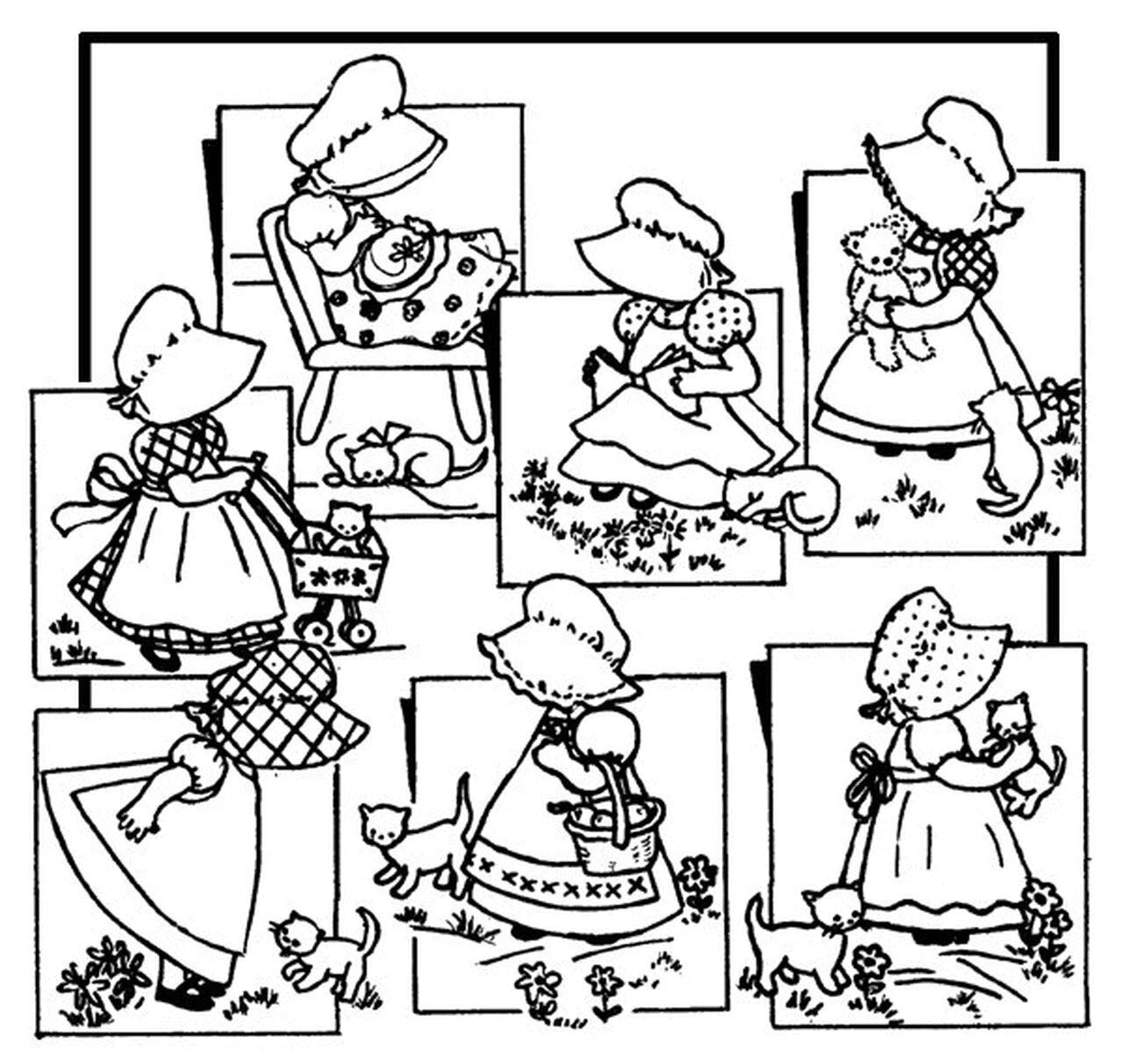 Bonnie Bonnet Aunt Martha's Hot Iron Embroidery Transfer Pattern - Vintage Iron-On Designs for DIY Crafts, Quilting & Home Decor Projects