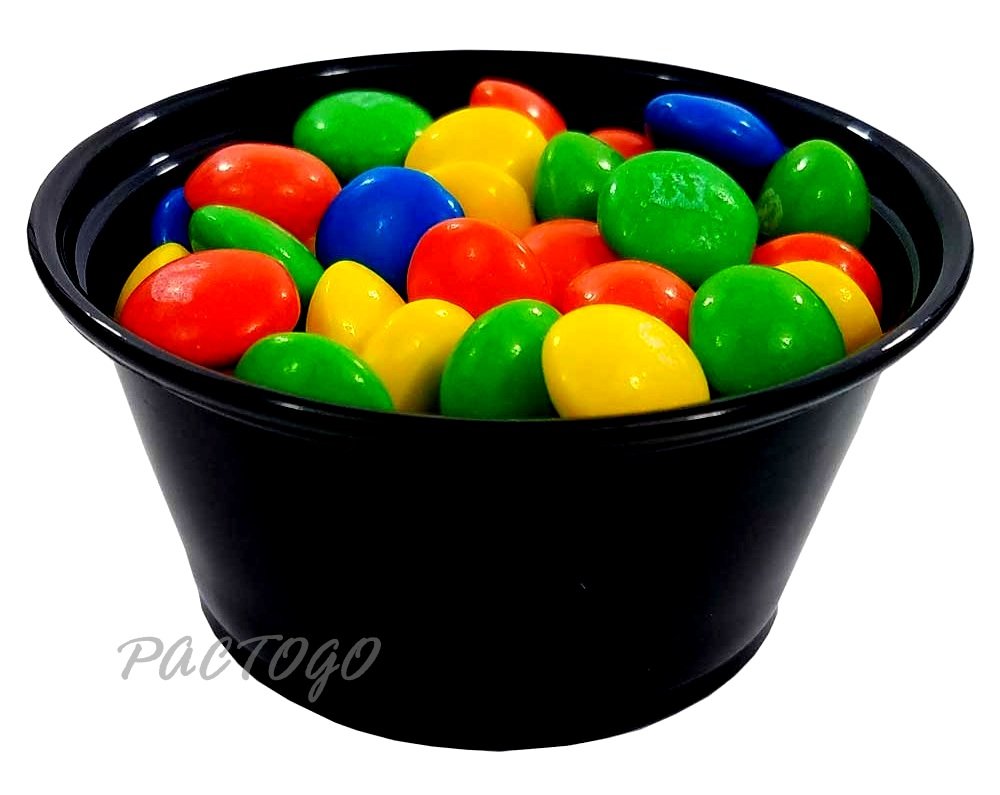1250-Pack Empress 3.25 oz Black Disposable Plastic Souffle Cups with Lids - Perfect for Catering, Restaurants, and Food Storage