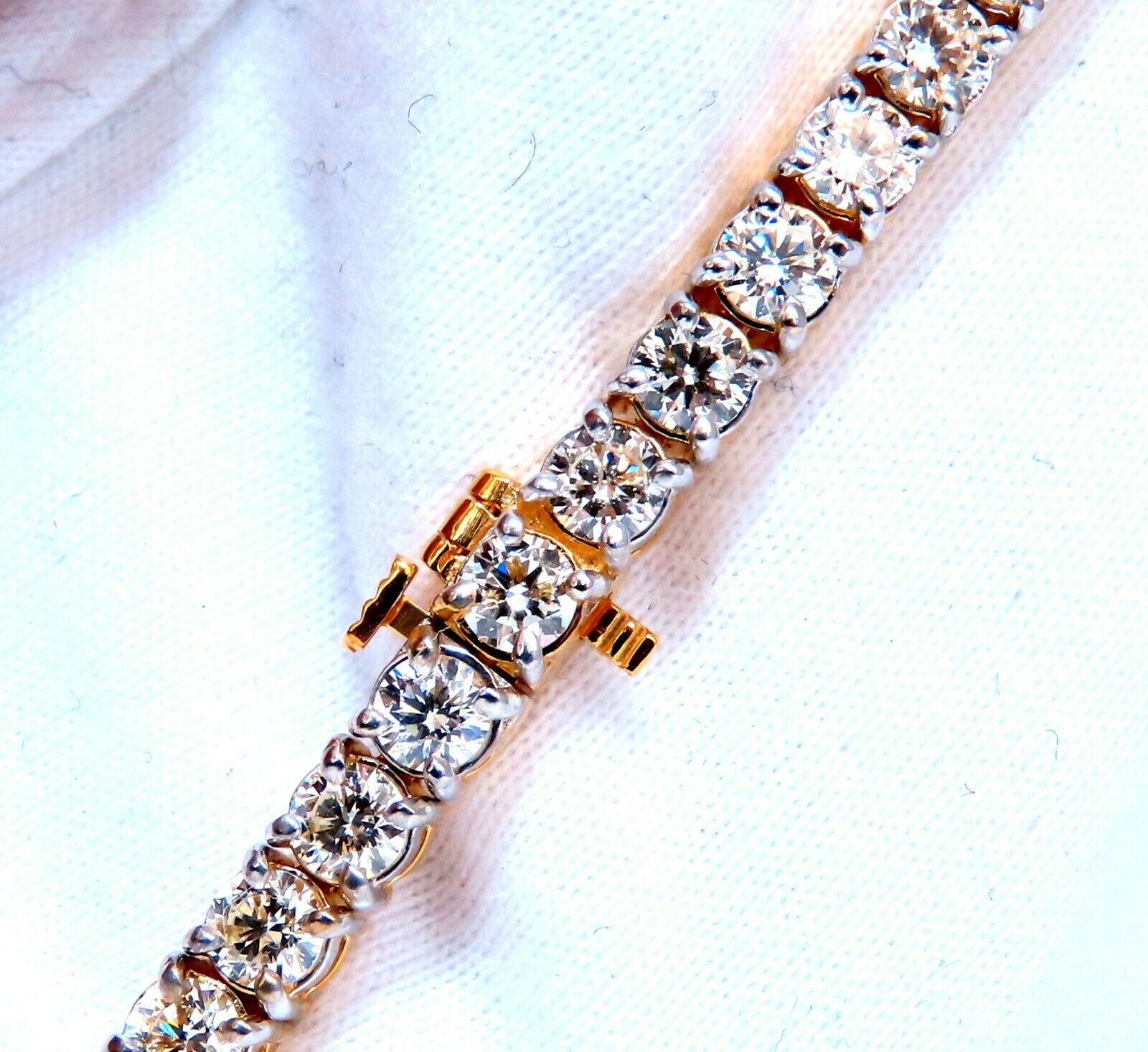 8.35ct Natural Round Brilliant Diamond Tennis Bracelet in 14K White Gold - Elegant Jewelry for Women, Perfect for Weddings, Anniversaries & Special Occasions