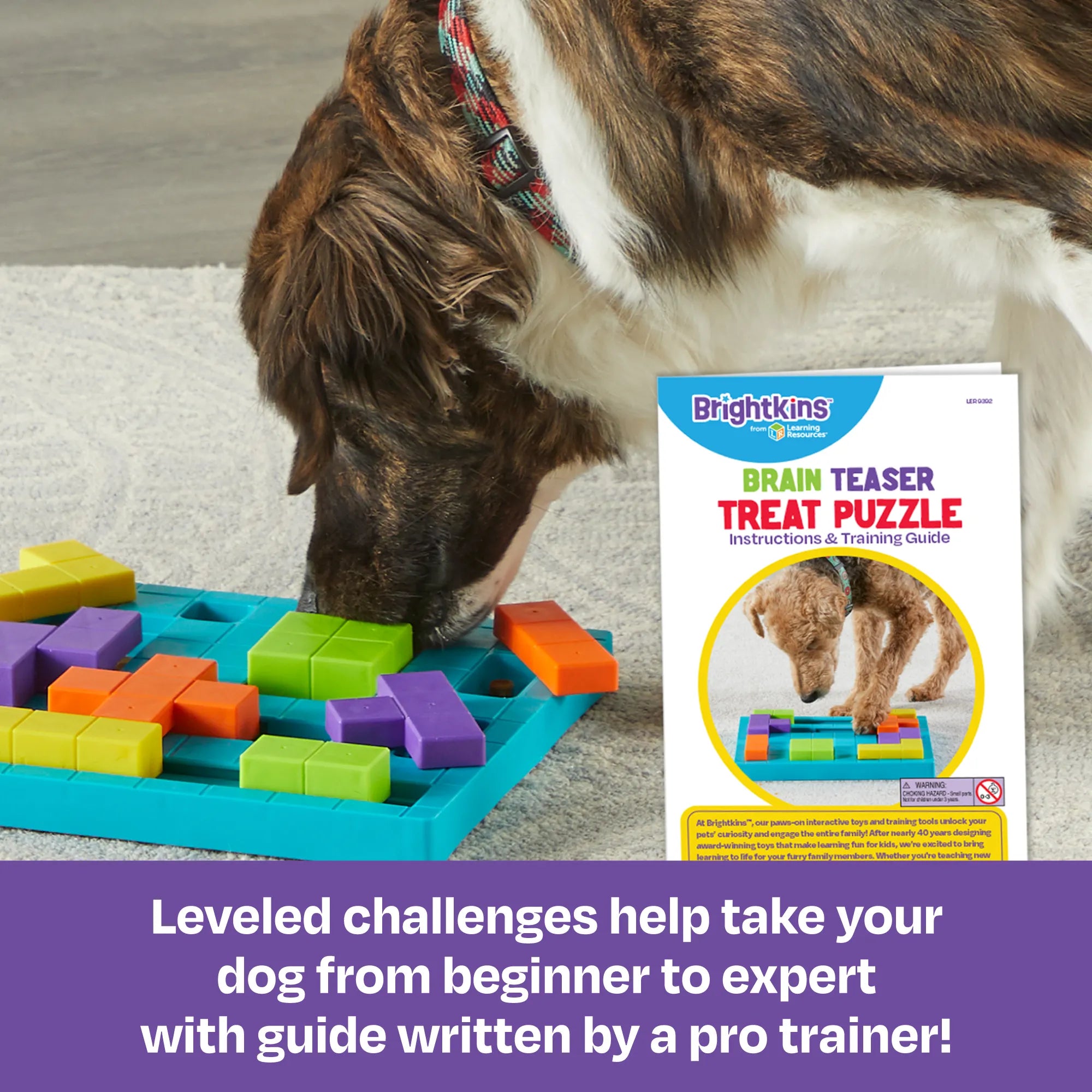 Brightkins Interactive Dog Puzzle Toy - Mental Stimulation Brain Teaser Treat Dispenser for Dogs - Perfect for Boredom Relief & Training