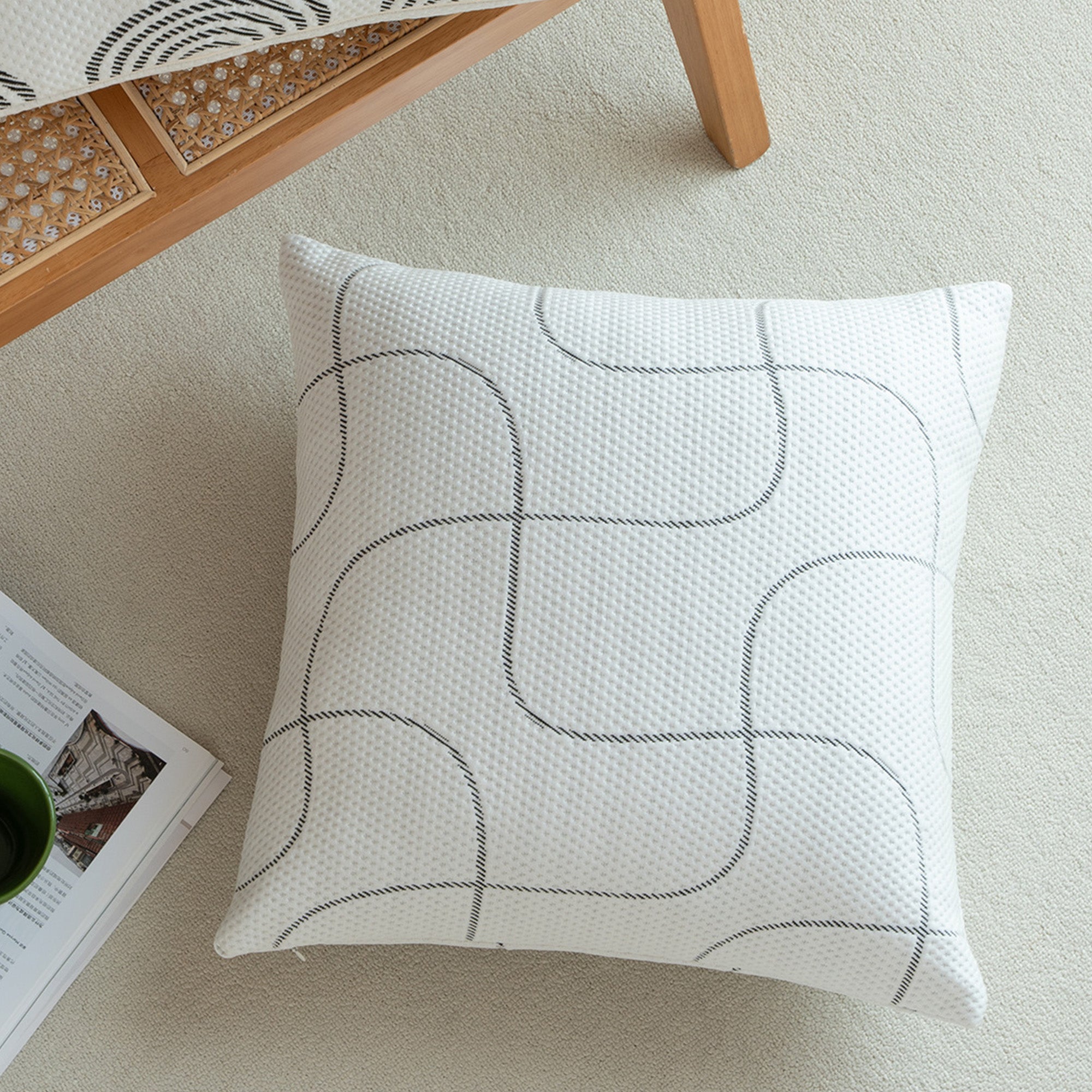 Breathable Cooling Puzzle Curve Cushion Cover - Soft & Comfortable Home Decor for Sofa, Bed, Office Chair - Perfect for Summer & Hot Weather Use