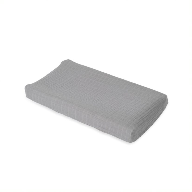 Little Unicorn Premium Cotton Muslin Changing Pad Cover - Soft & Breathable Baby Changing Table Cover for Nursery, Diaper Station - Nickel Gray (Perfect for Newborns, Infants & Toddlers)