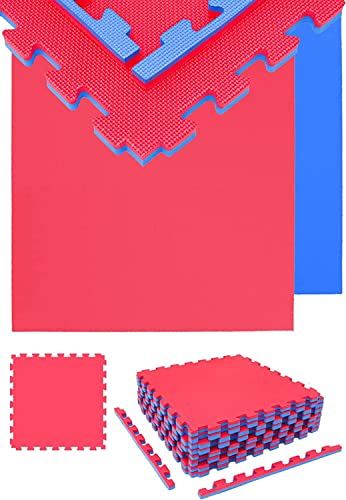 8 tapis 63 x 63 cm rouge bleu