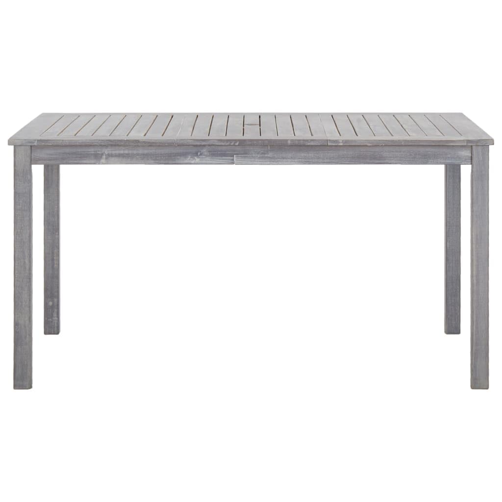 5-Piece Acacia Wood Patio Dining Set with Table & 4 Chairs - Durable Gray Outdoor Furniture for Garden, Backyard, and Poolside Relaxation