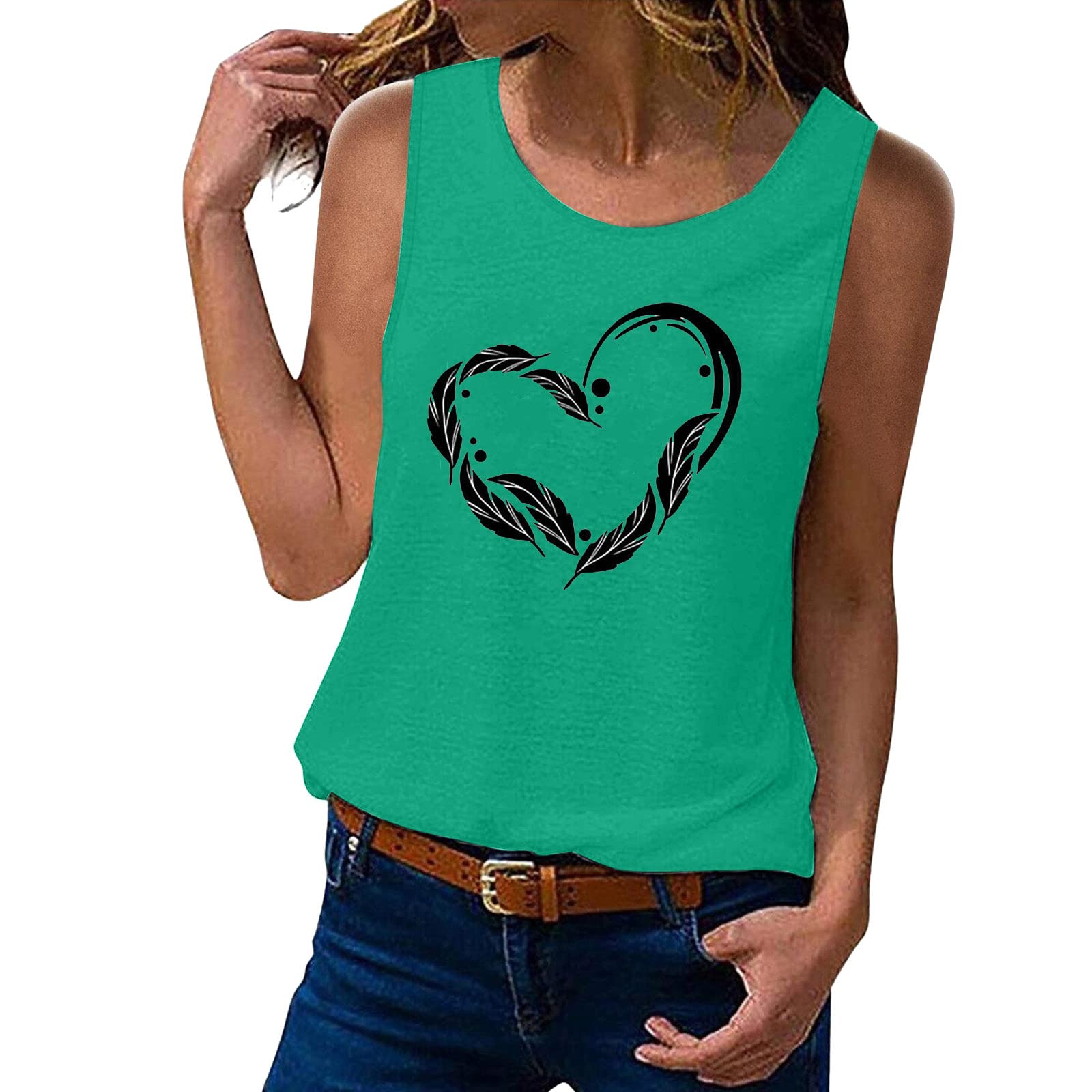 Women's Sleeveless Floral Tank Top - Cute Flower Bouquet Graphic Summer Shirt for Casual Wear & Vacation Outfits | Breathable Black Basic Top for Beach, Travel & Daily Fashion